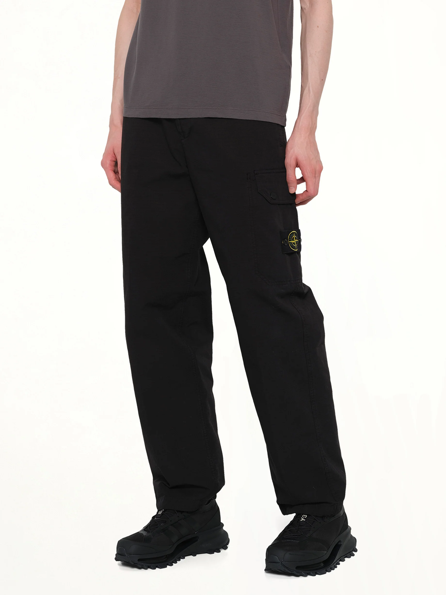 3100011 Organic Cotton Ripstop Trousers in Black - Image 6
