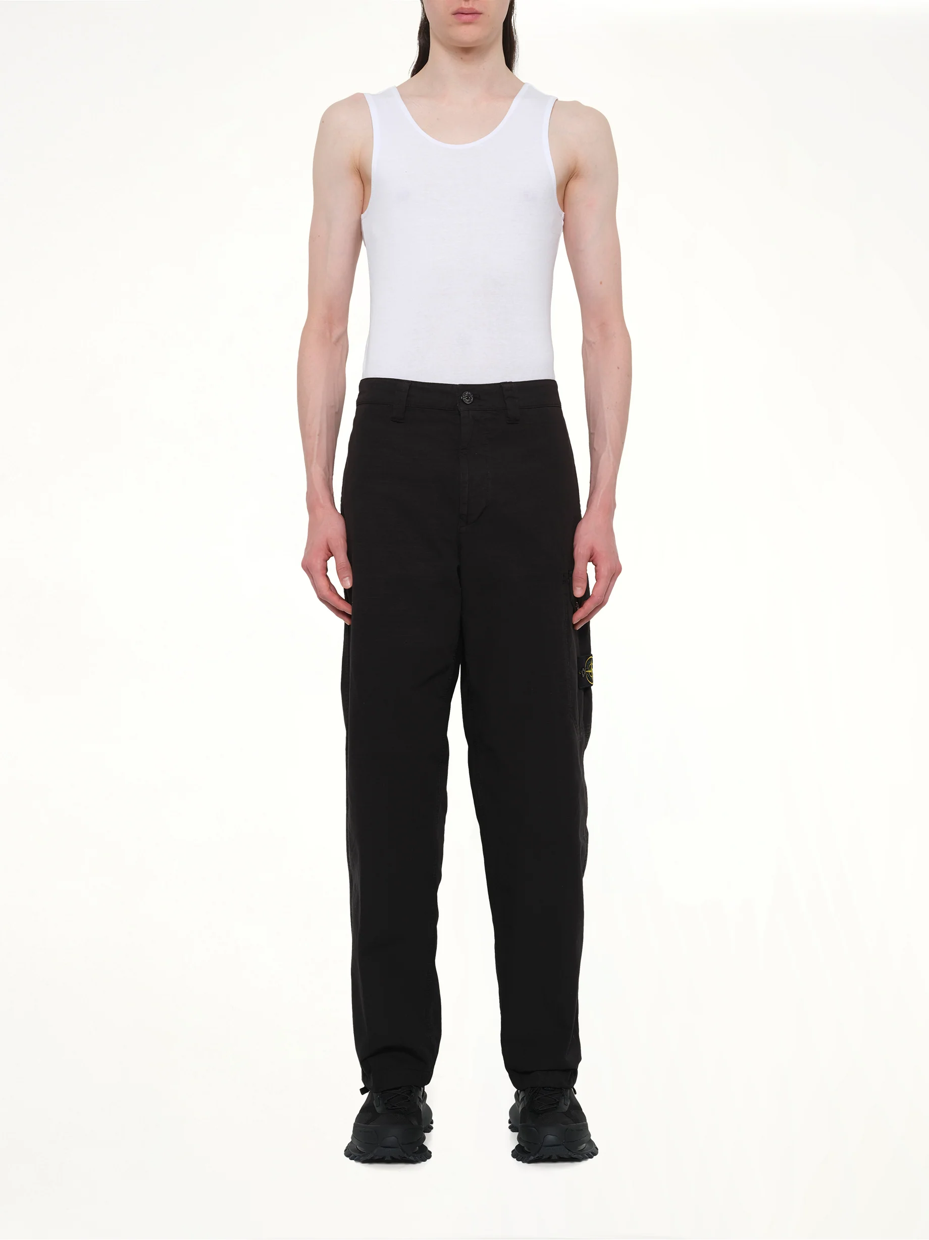 3100011 Organic Cotton Ripstop Trousers in Black - Image 7