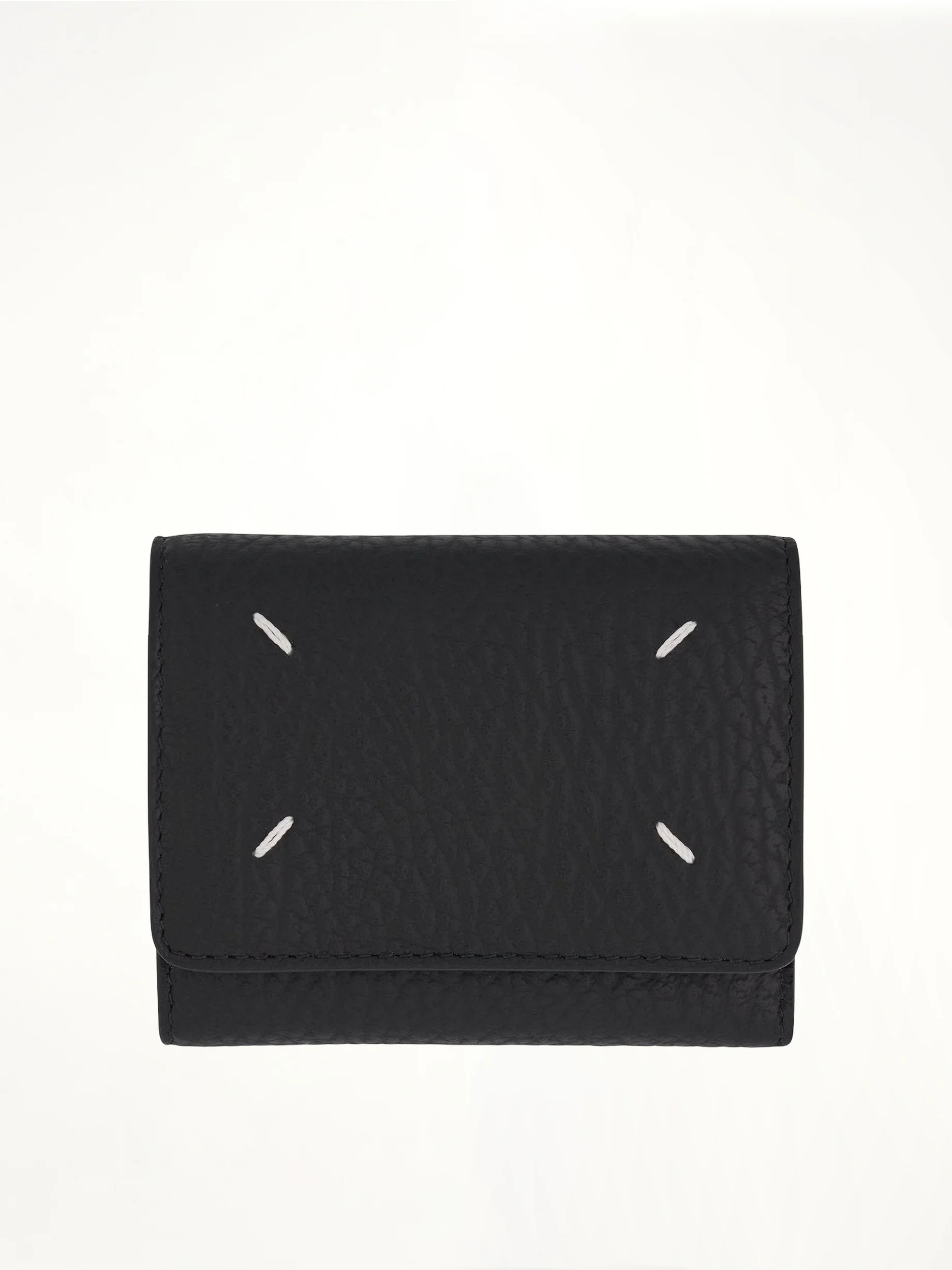 Four Stitches Tri Fold Wallet in Black