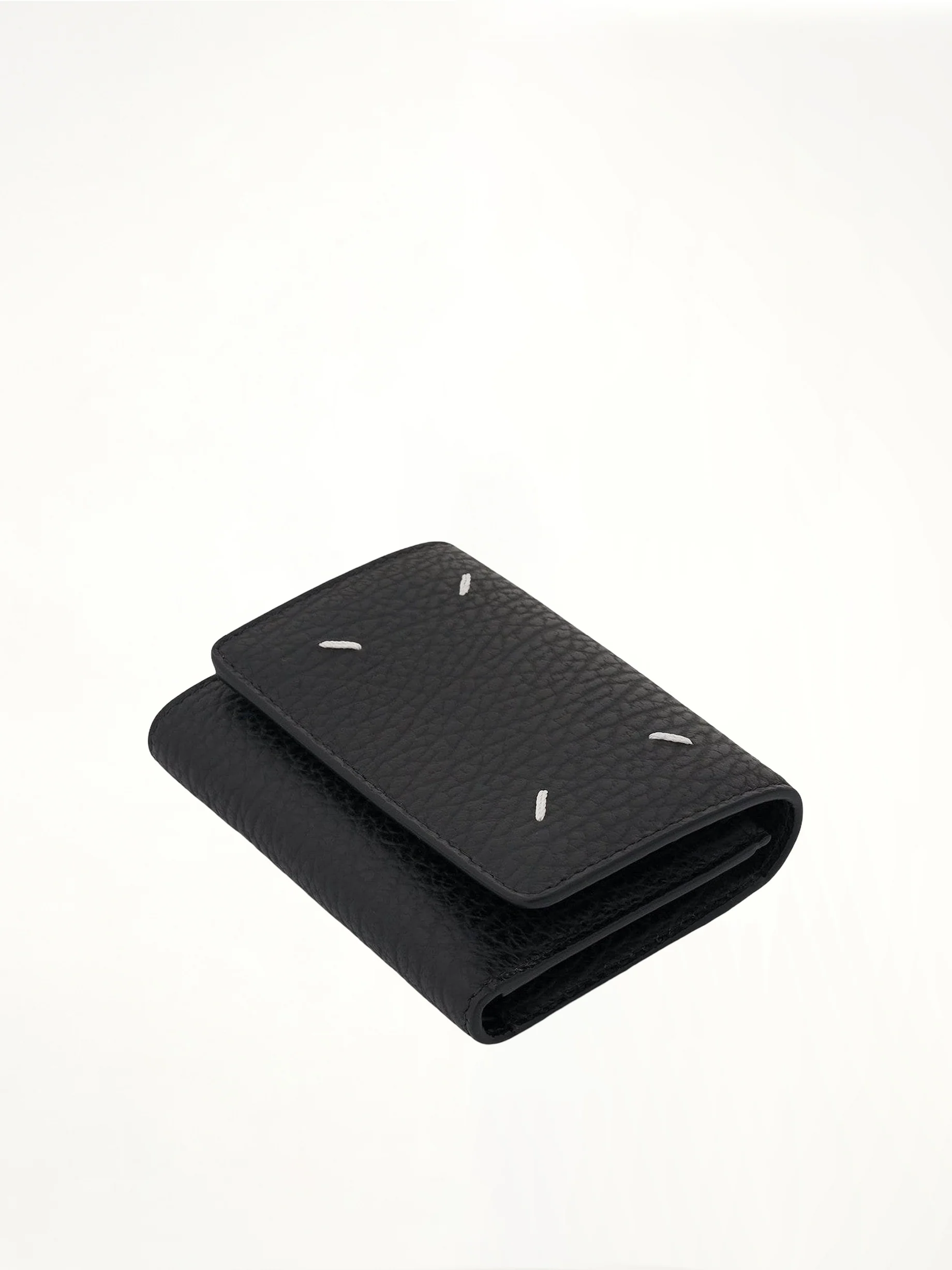 Four Stitches Tri Fold Wallet in Black - Image 2