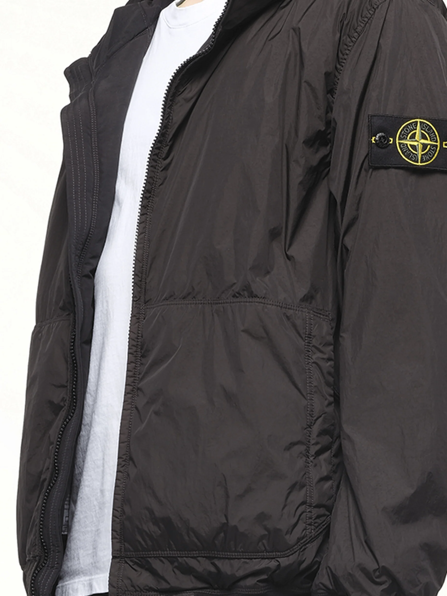 410001 Garment Dyed Crinkle Reps Jacket in Black - Image 3