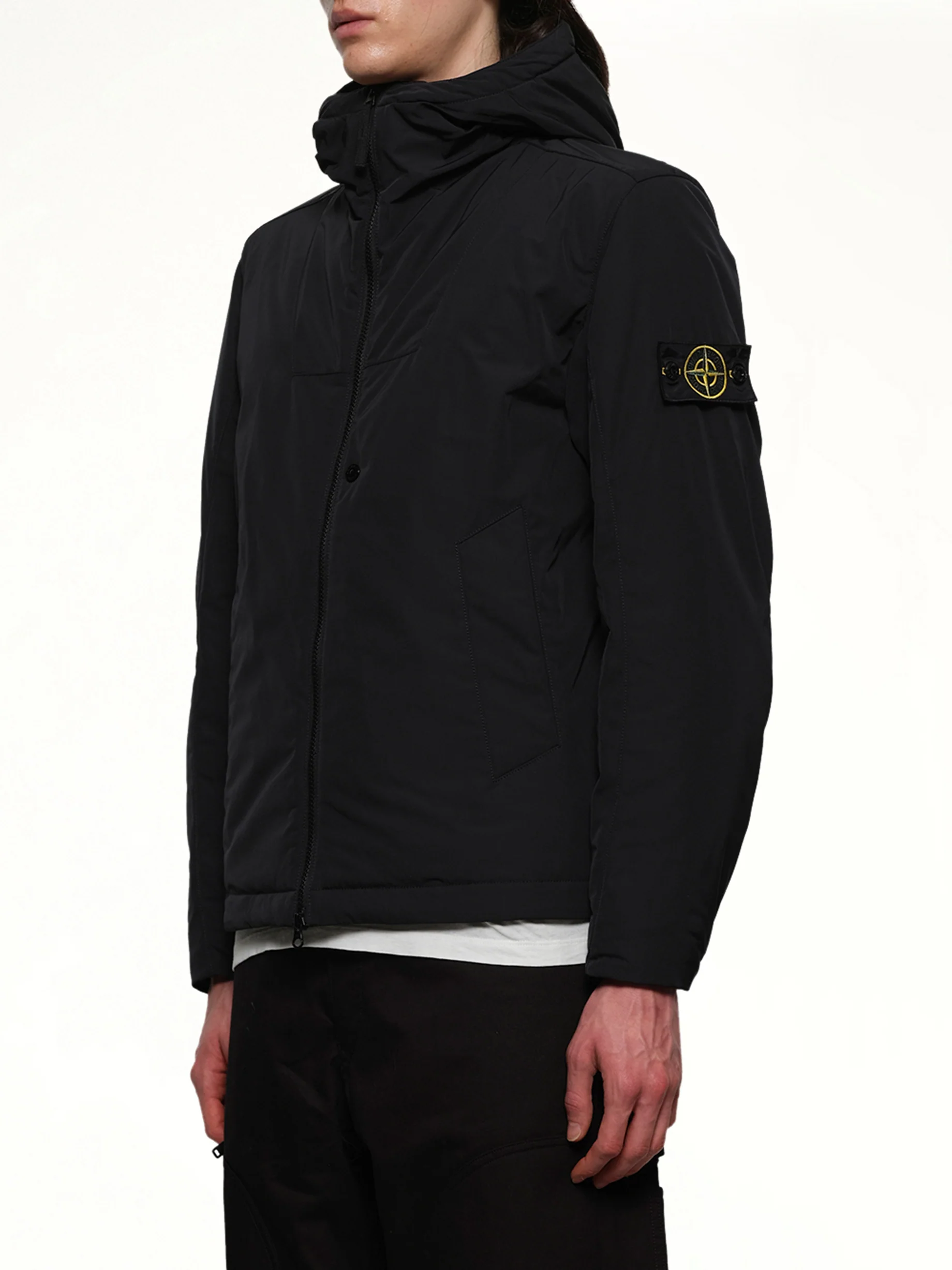 410004 Micro Twill Hooded Jacket in Black - Image 3