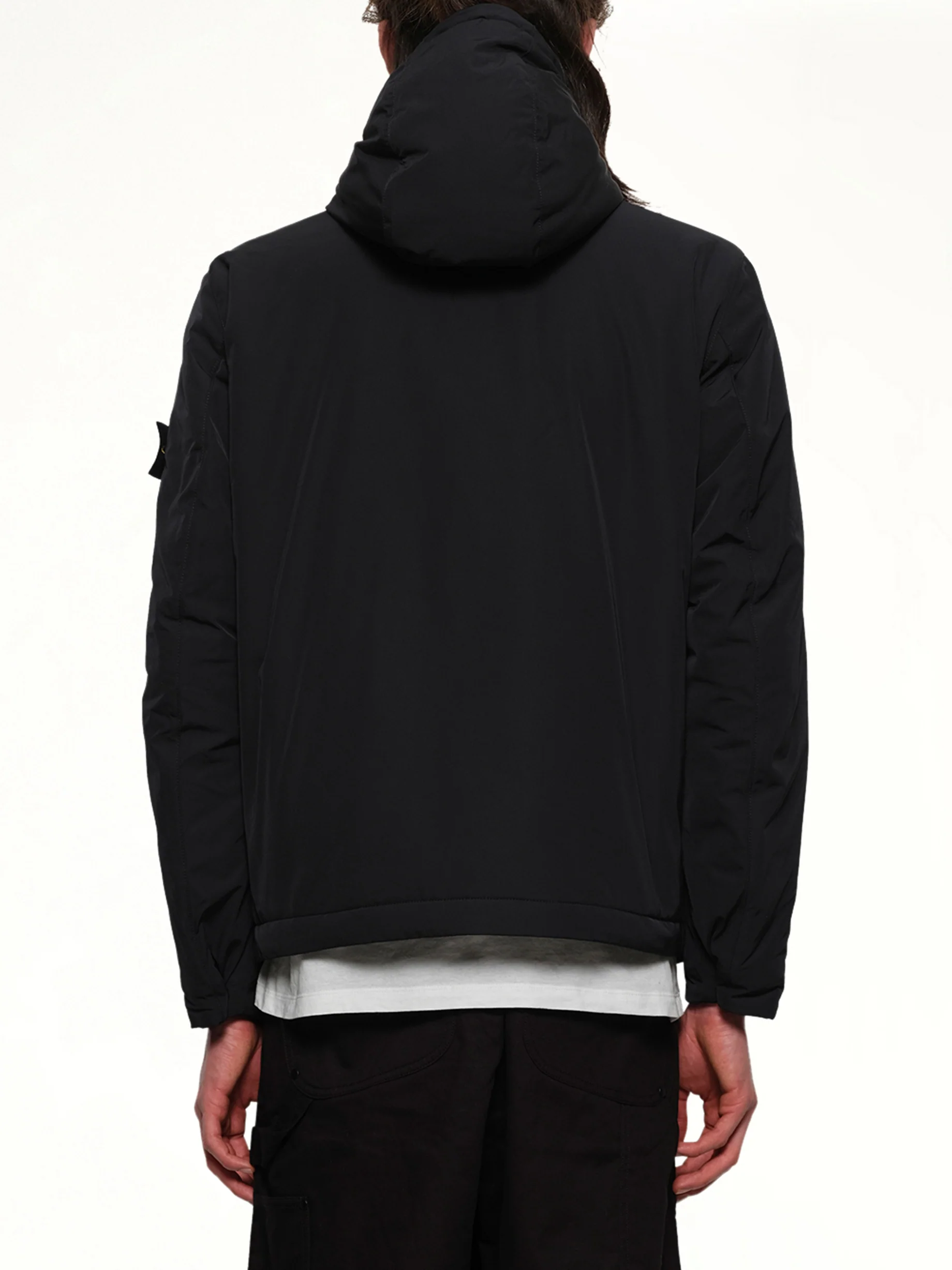 410004 Micro Twill Hooded Jacket in Black - Image 5