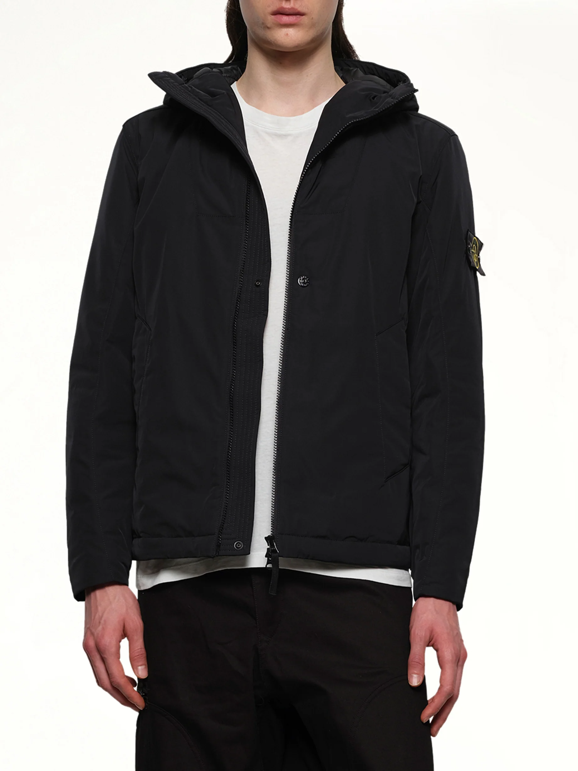 410004 Micro Twill Hooded Jacket in Black - Image 6