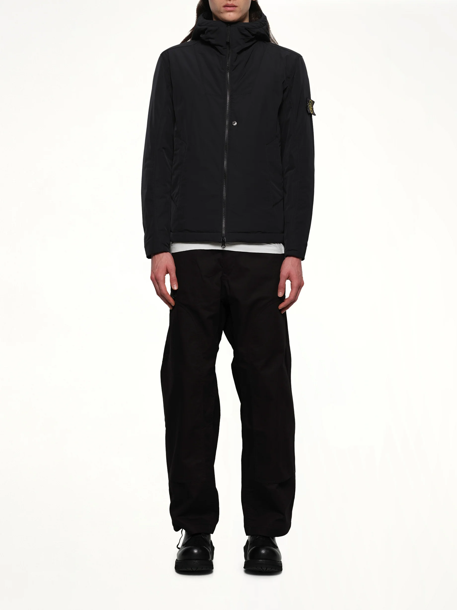 410004 Micro Twill Hooded Jacket in Black - Image 7
