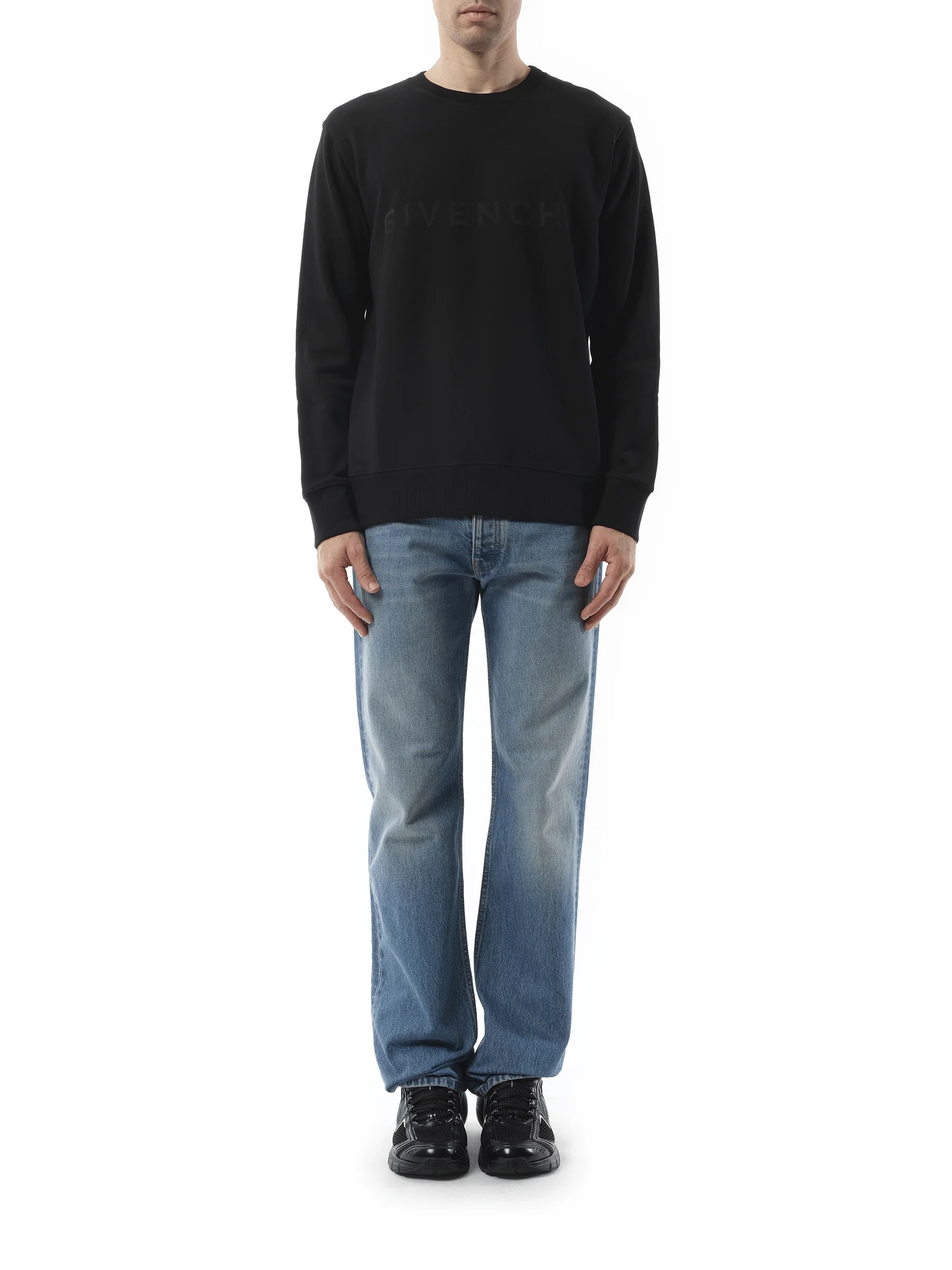 4G Archetype Spray Sweatshirt in Black/White - Image 4
