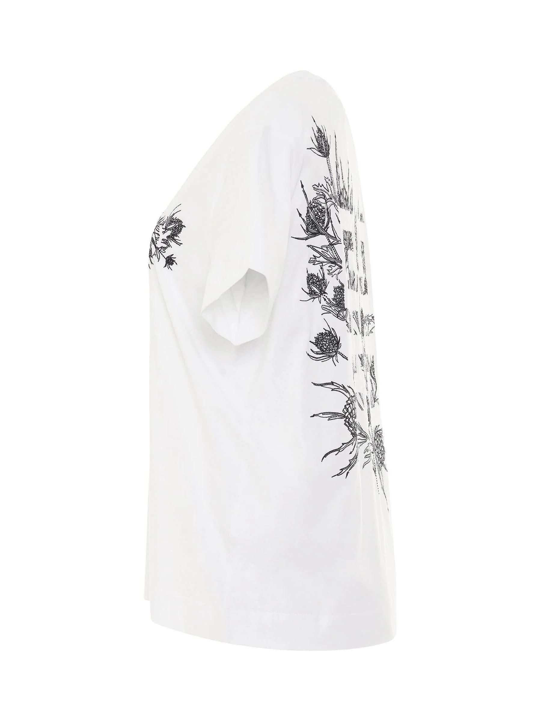 4G Embroidered Logo Thistle T-Shirt in White - Image 3