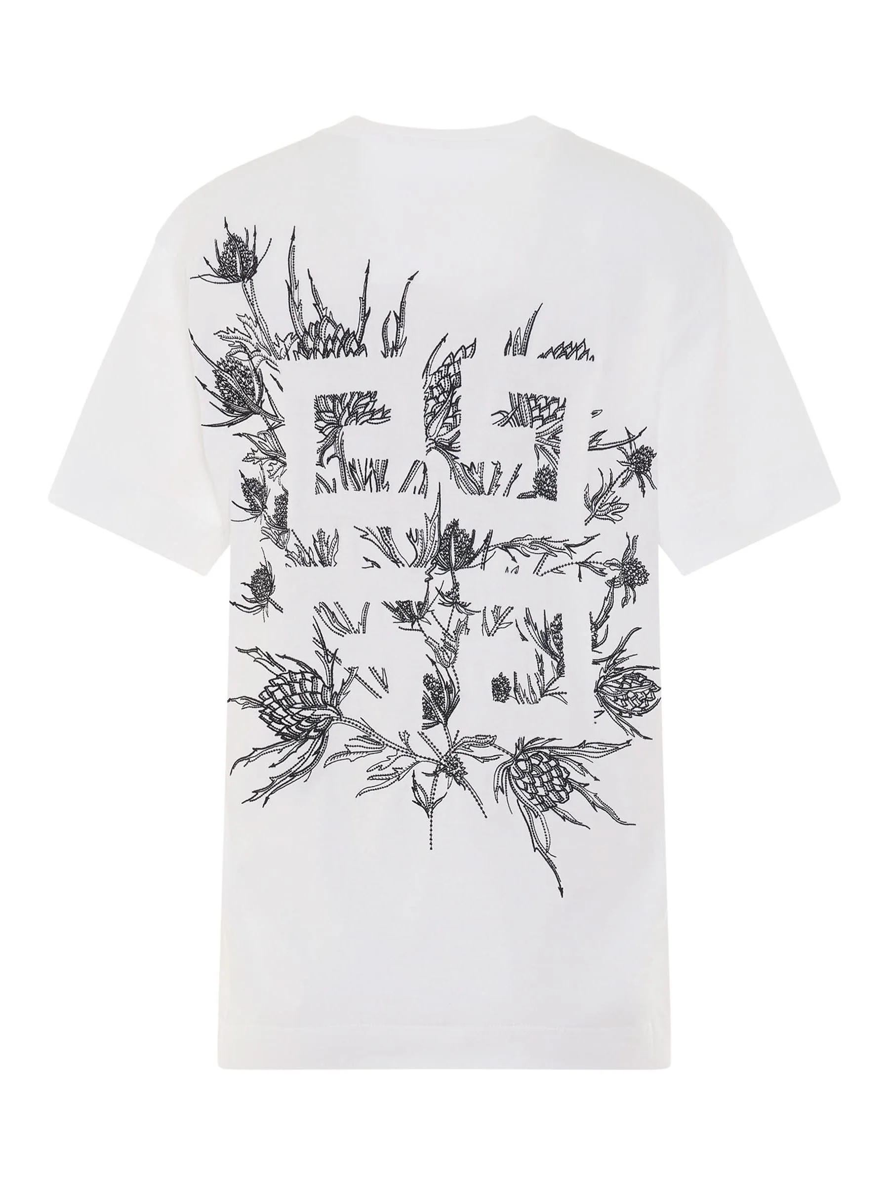 4G Embroidered Logo Thistle T-Shirt in White - Image 4