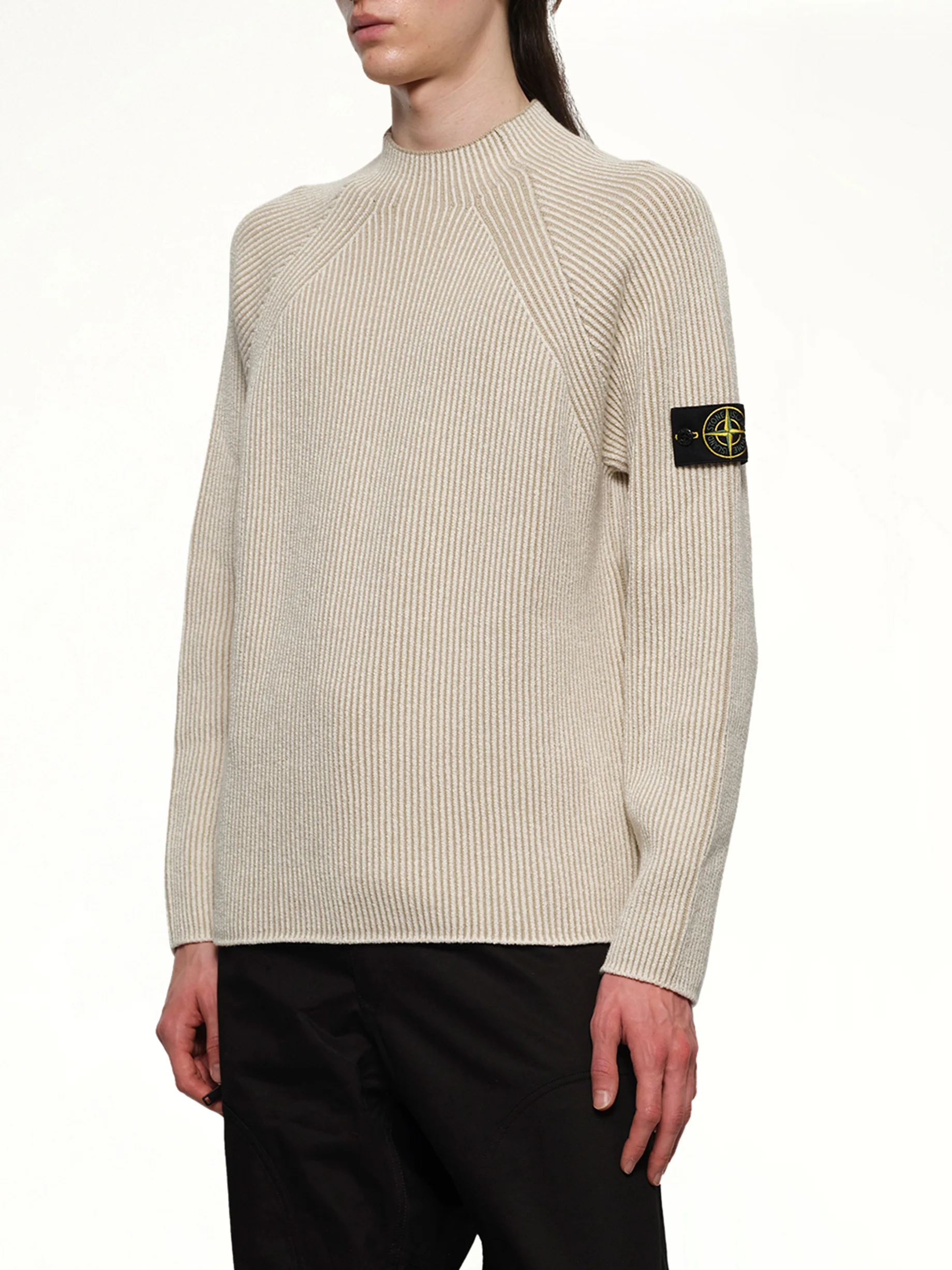 510002 Wool Crew Neck Sweater in Ivory - Image 6