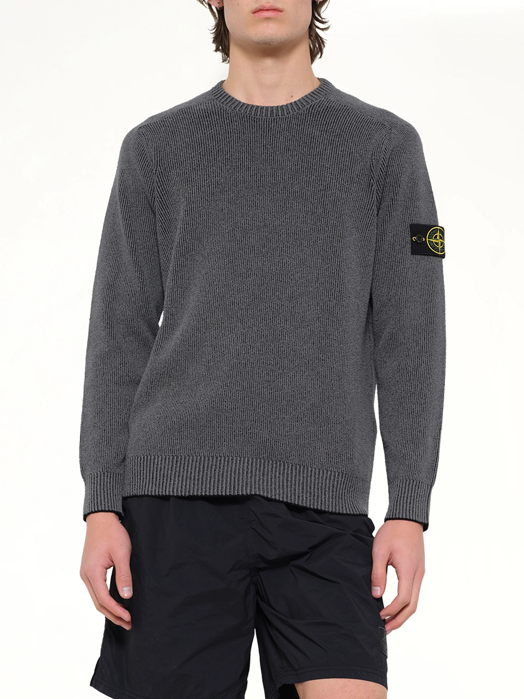5100033 Crew Neck in Melange Charcoal - Image 6