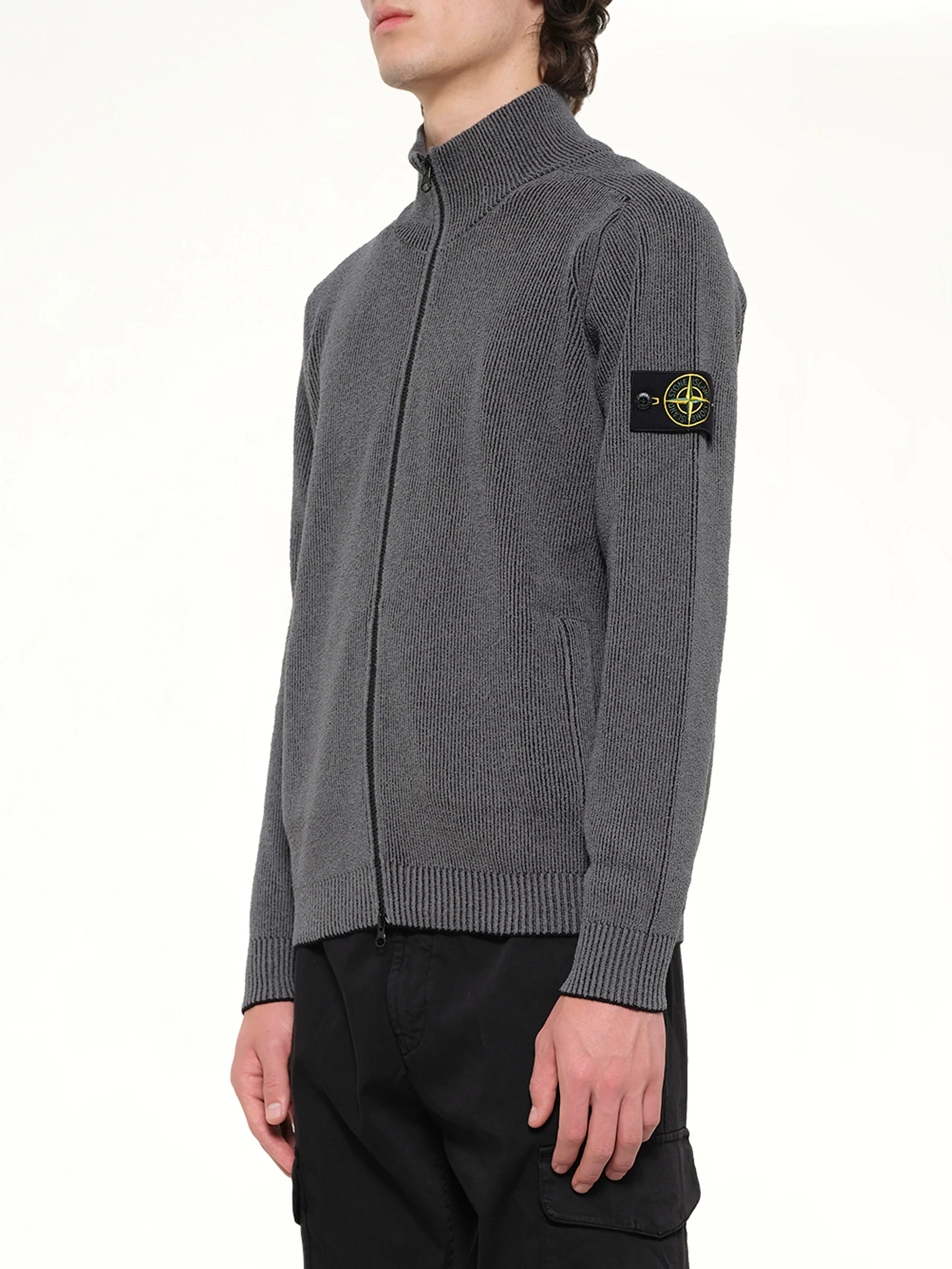 5100034 Cardigan in Melange Charcoal - Image 3