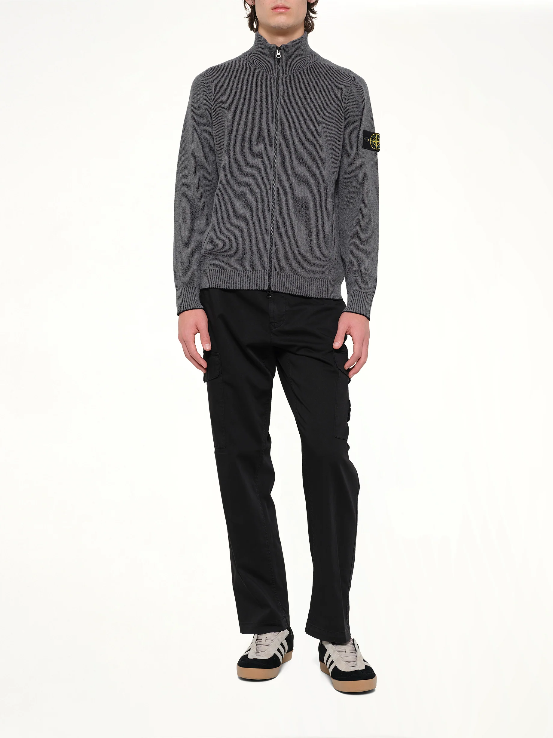 5100034 Cardigan in Melange Charcoal - Image 4