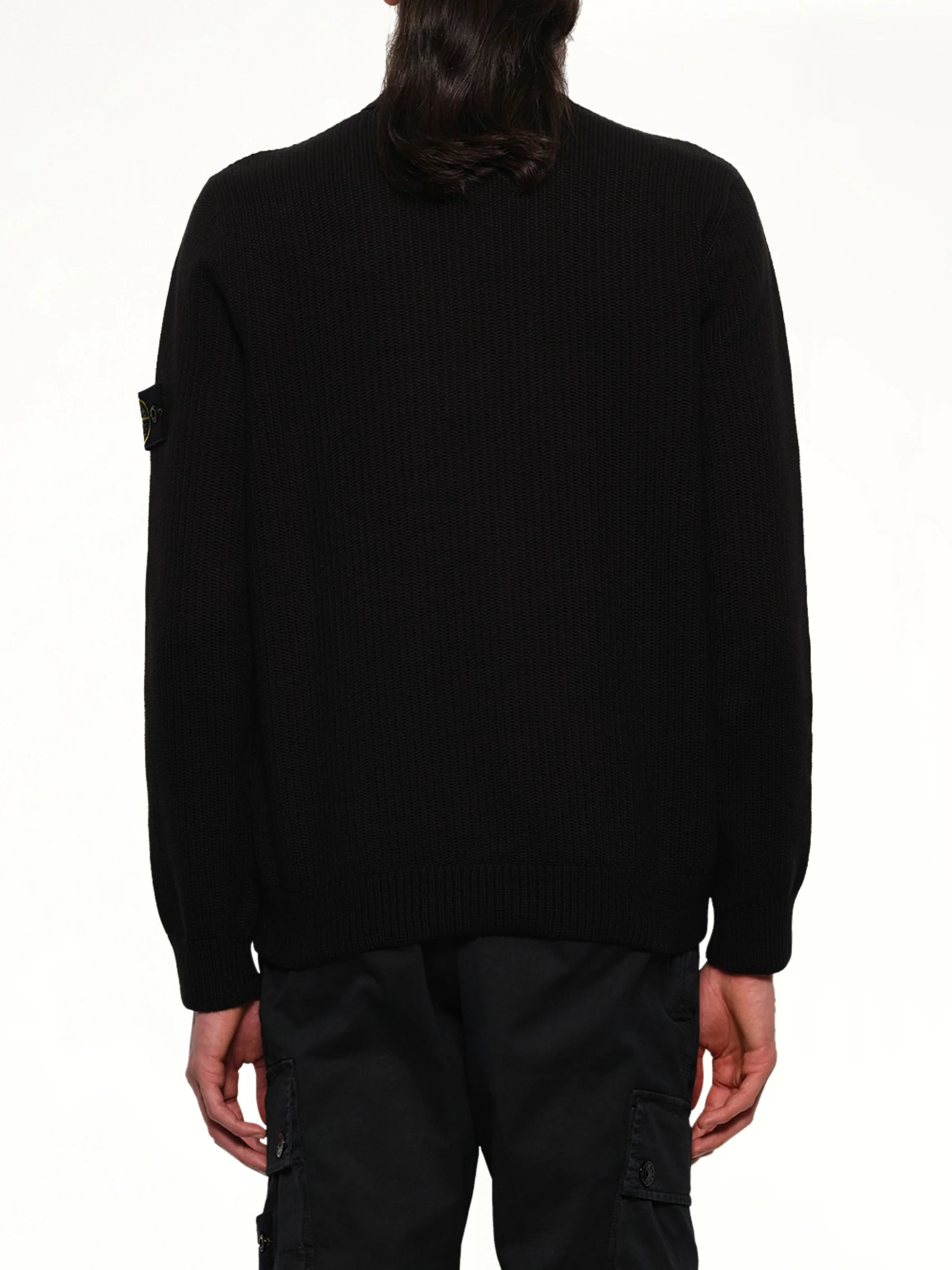 510004 Wool Crew Neck Sweater in Black - Image 5