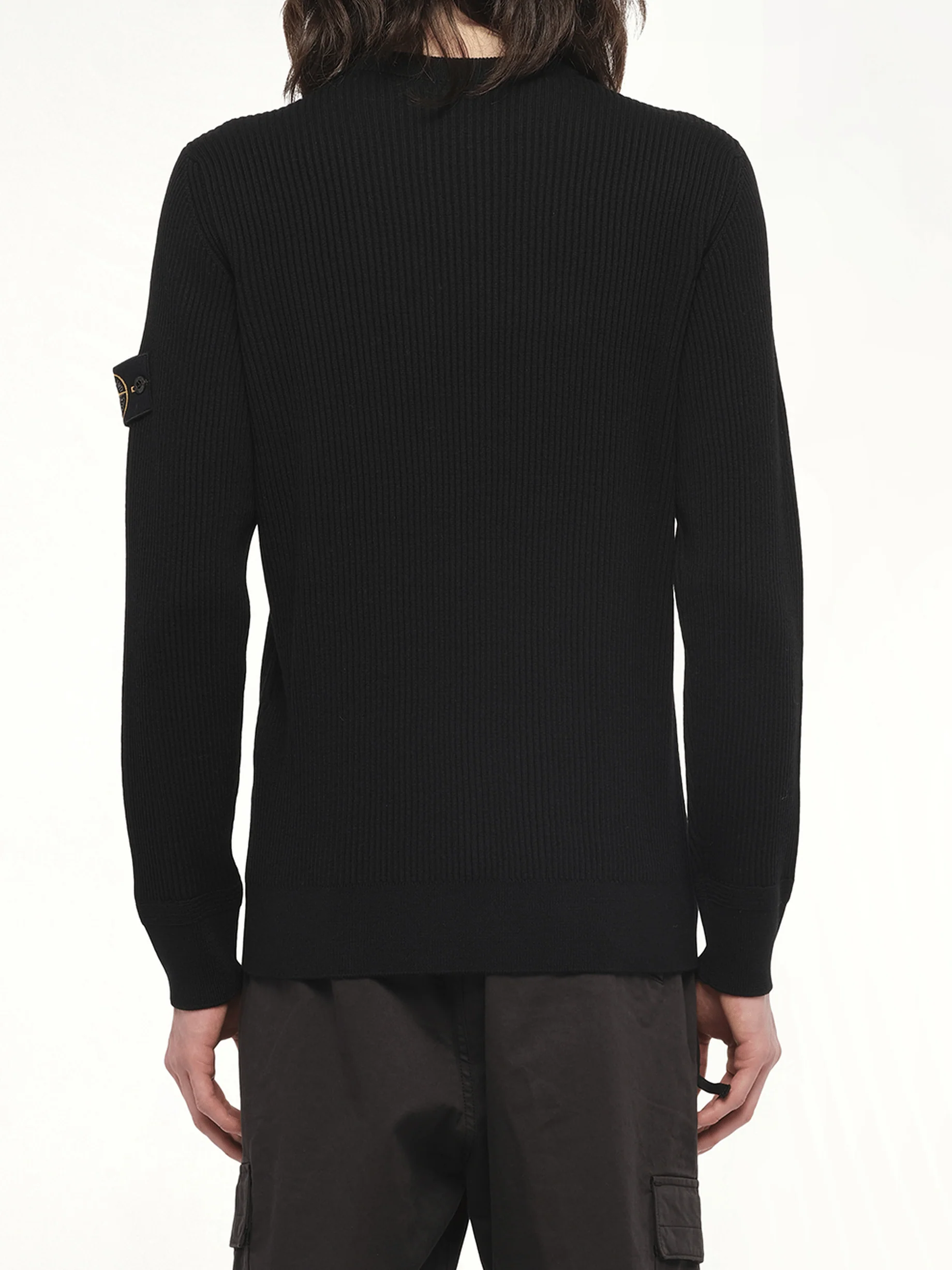 510005 Wool Crew Neck Sweater in Black - Image 6