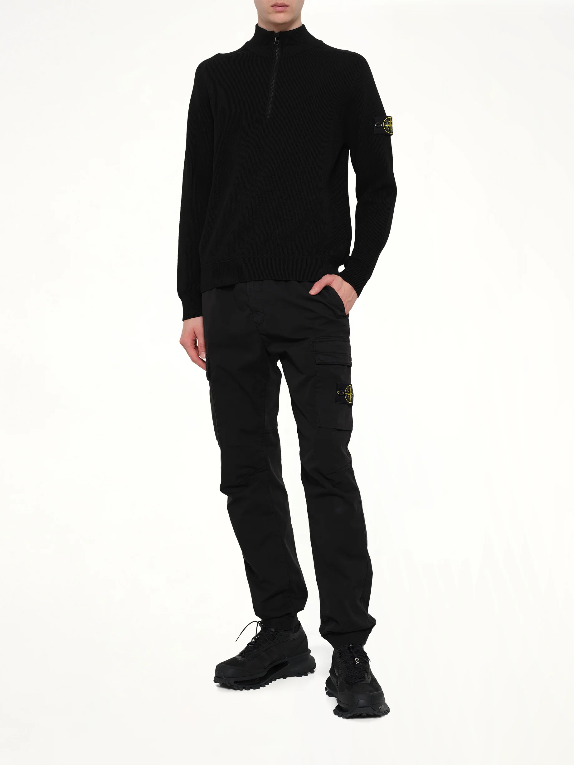 5100124 LS Polo in Black - Image 4