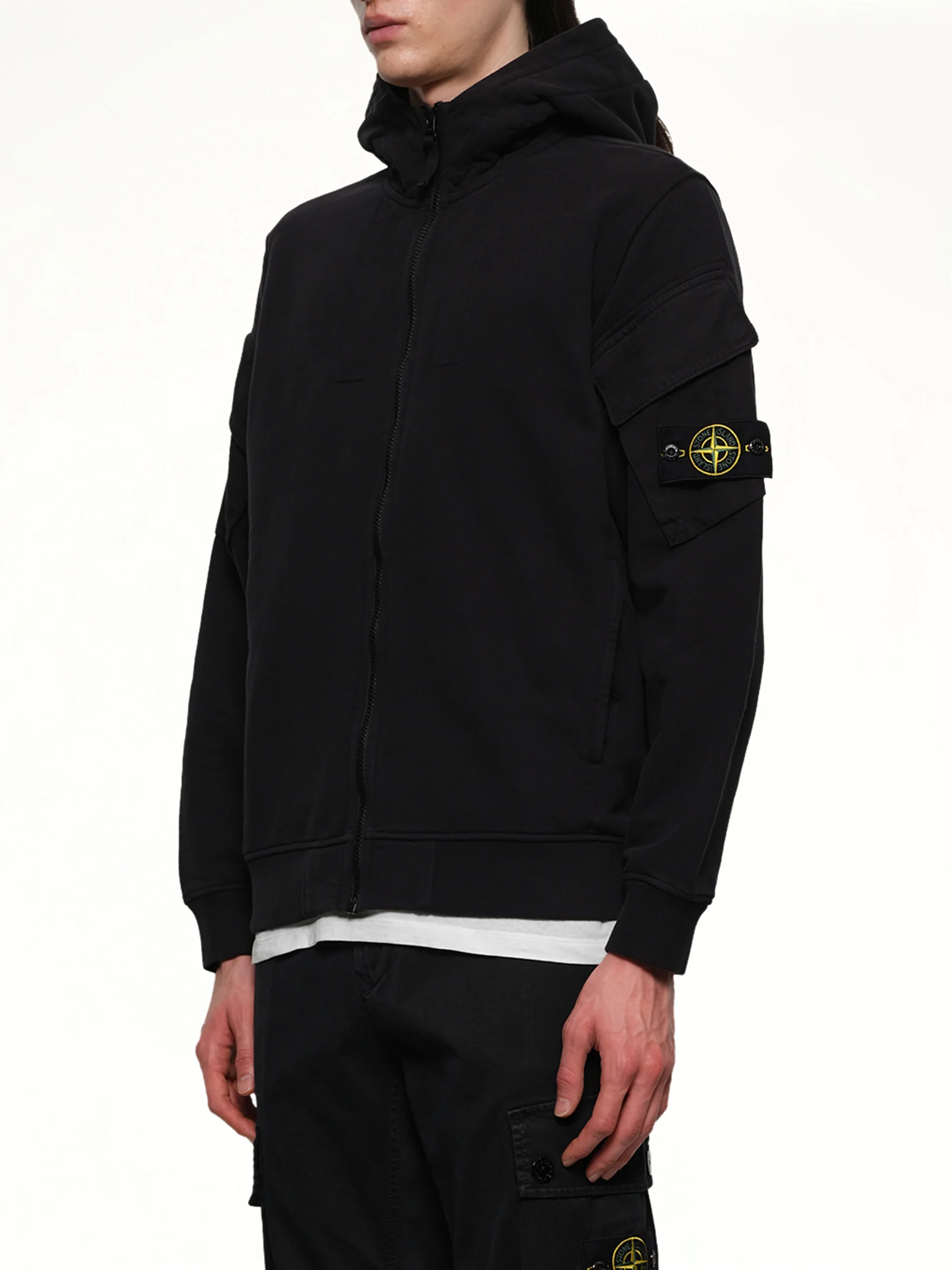610000 Cotton Fleece Hoodie in Black - Image 3