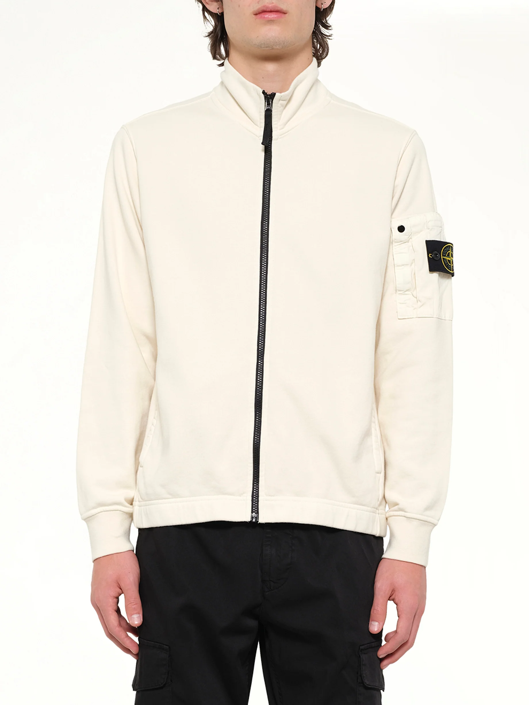 6100018 Zip Up Cardigan in Ivory