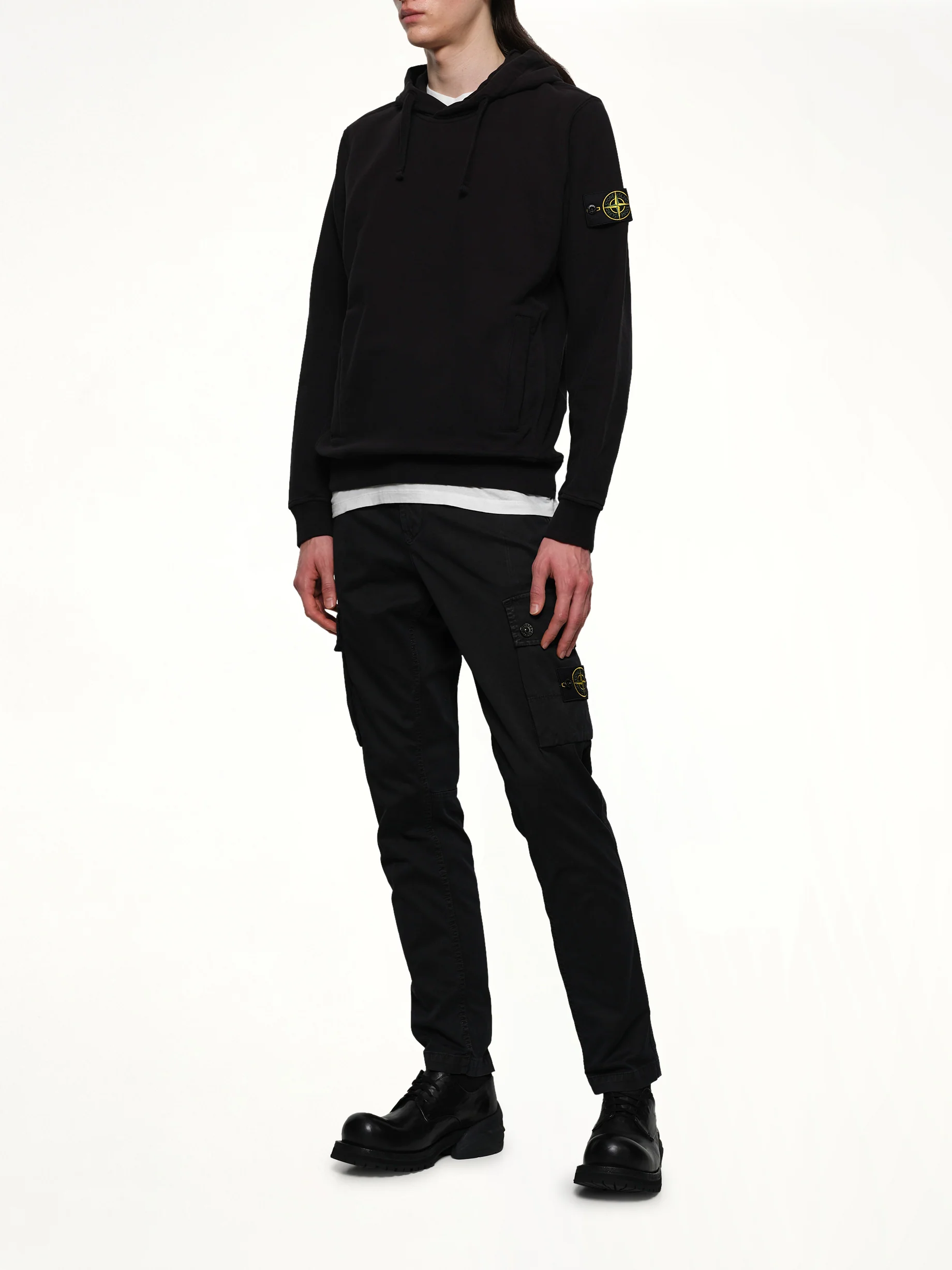 610002 Cotton Fleece Hoodie in Black - Image 4