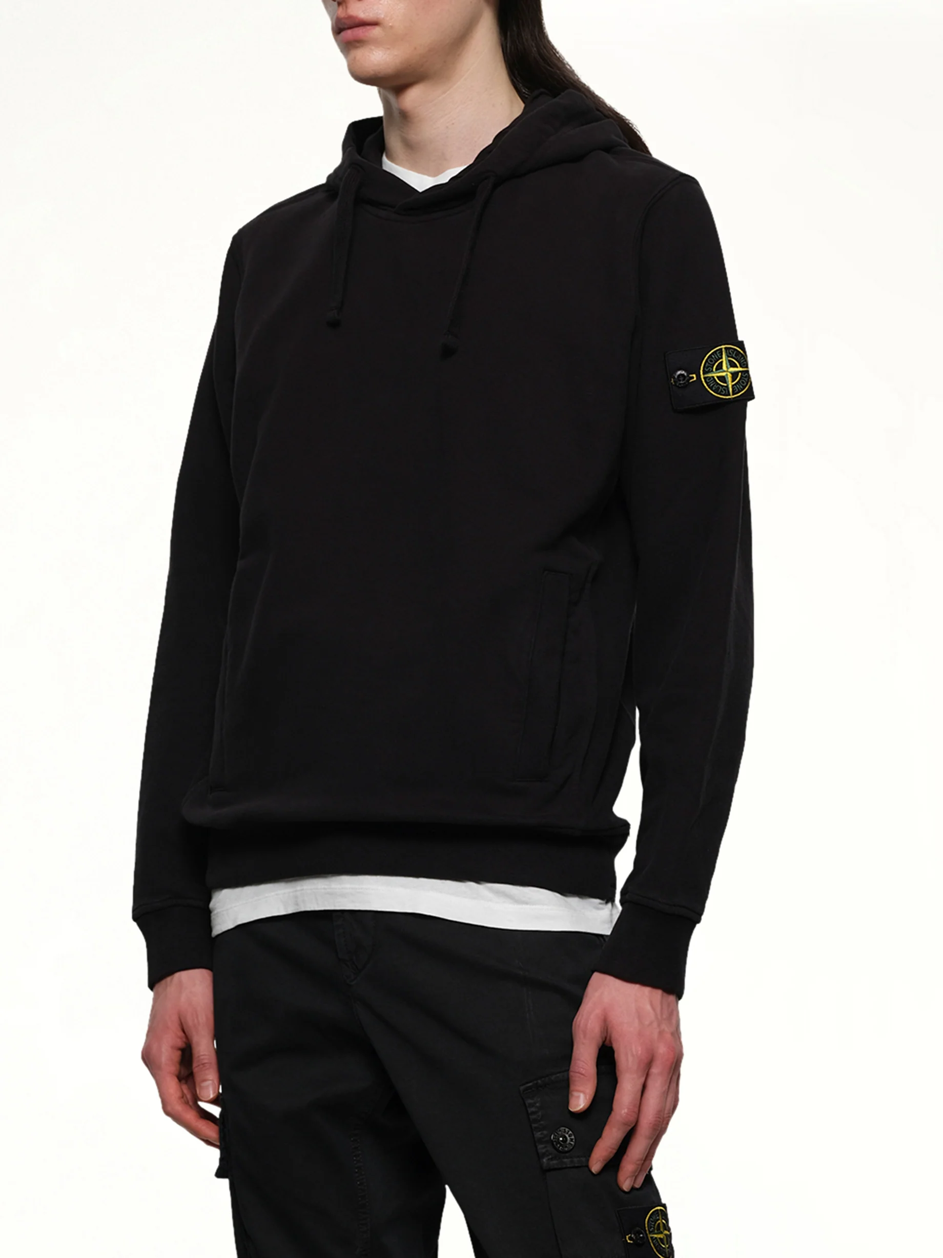 610002 Cotton Fleece Hoodie in Black - Image 5