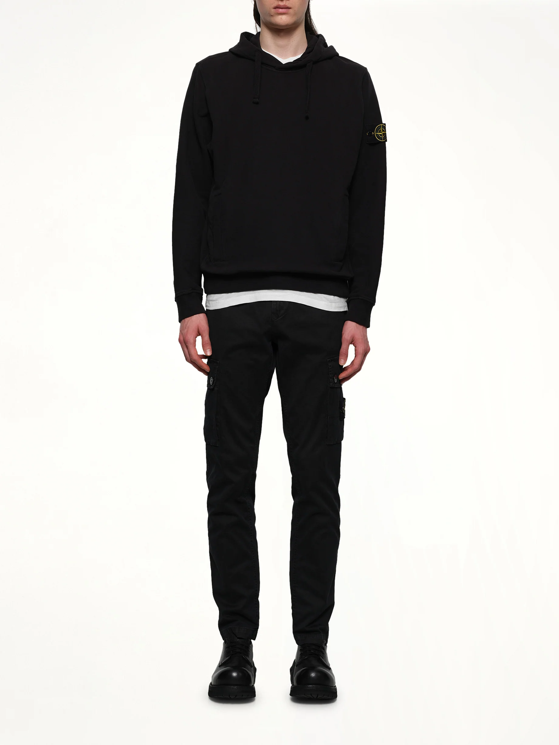 610002 Cotton Fleece Hoodie in Black - Image 7