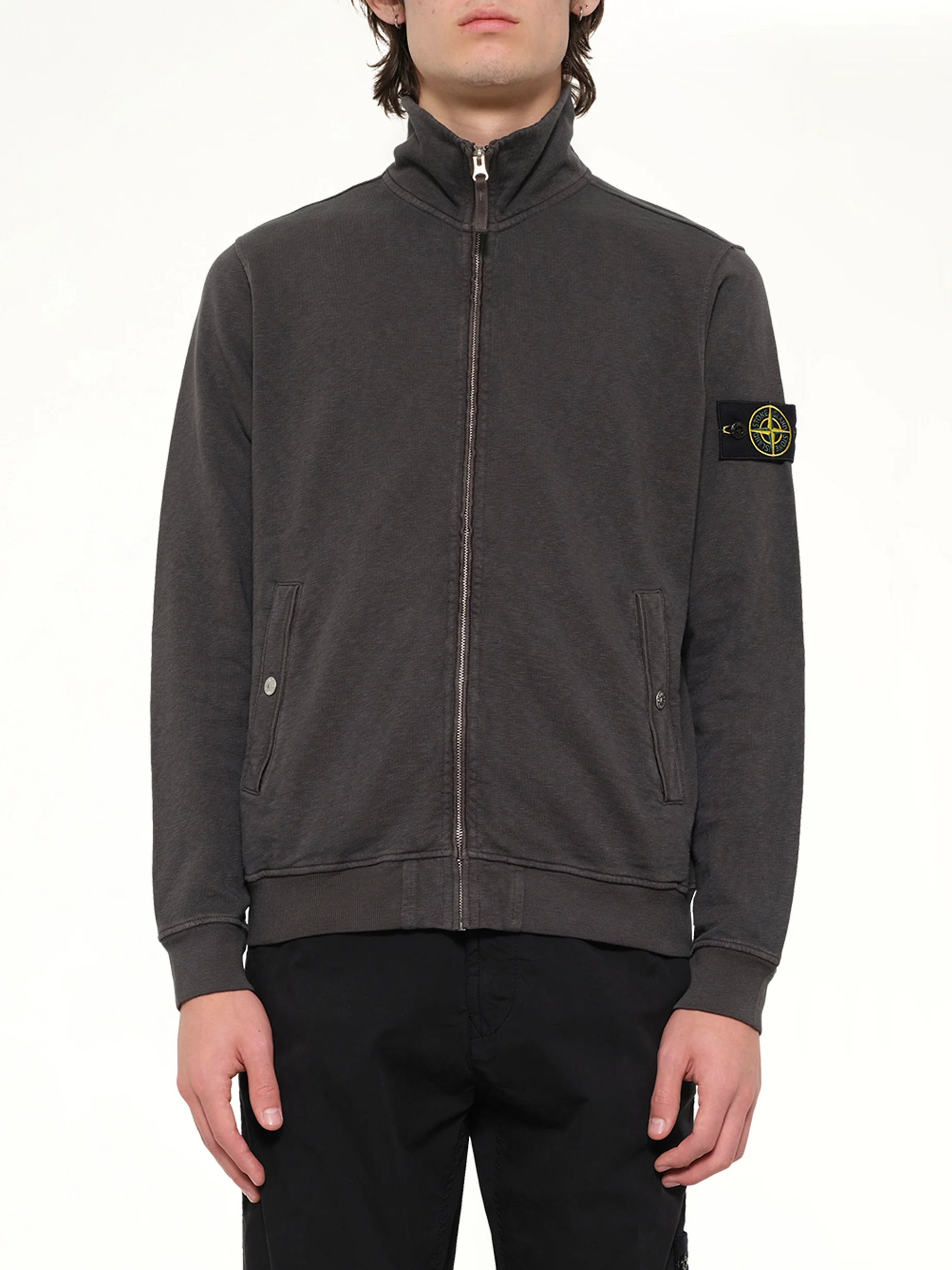 6100033 Zip Up Cardigan in Charcoal