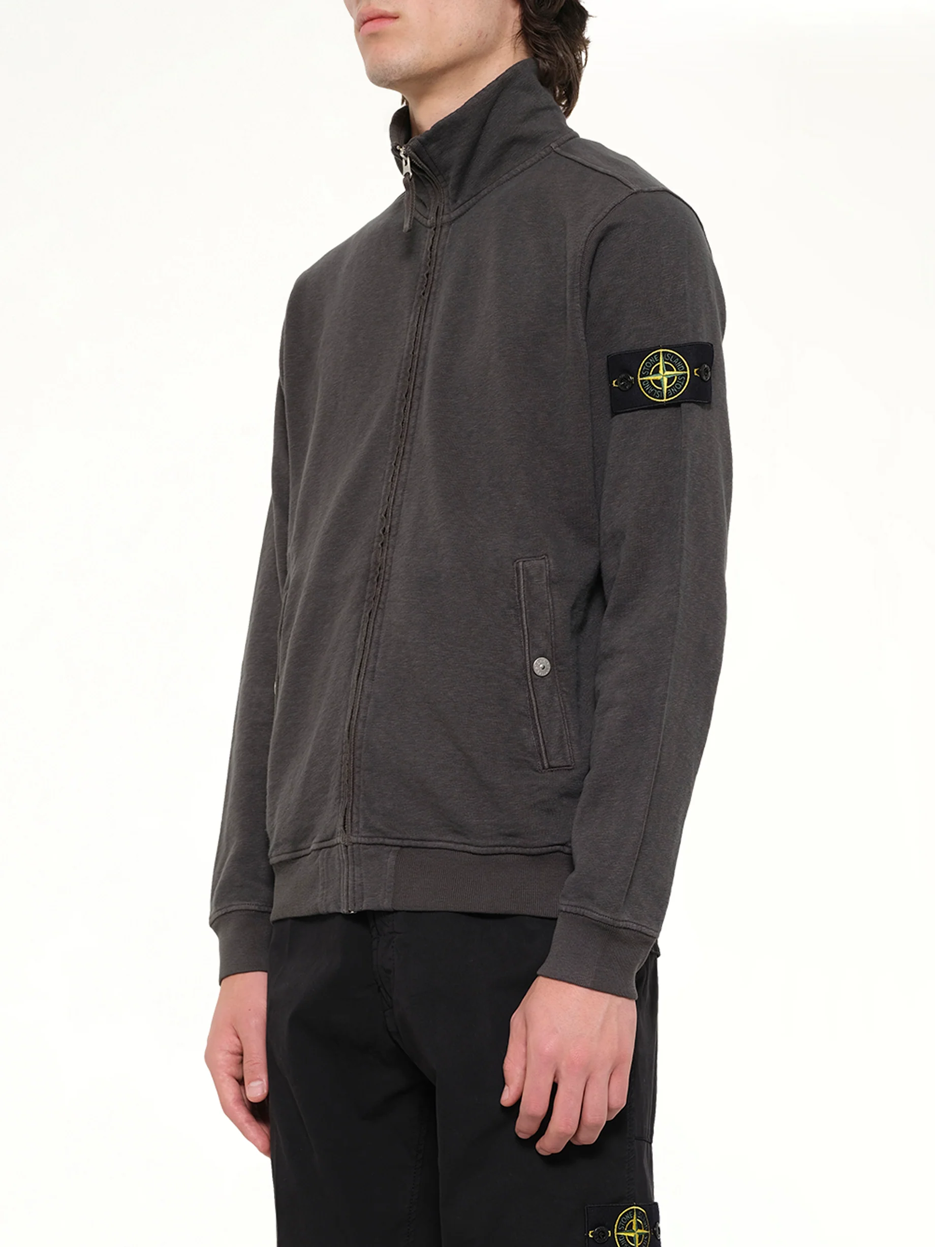 6100033 Zip Up Cardigan in Charcoal - Image 3