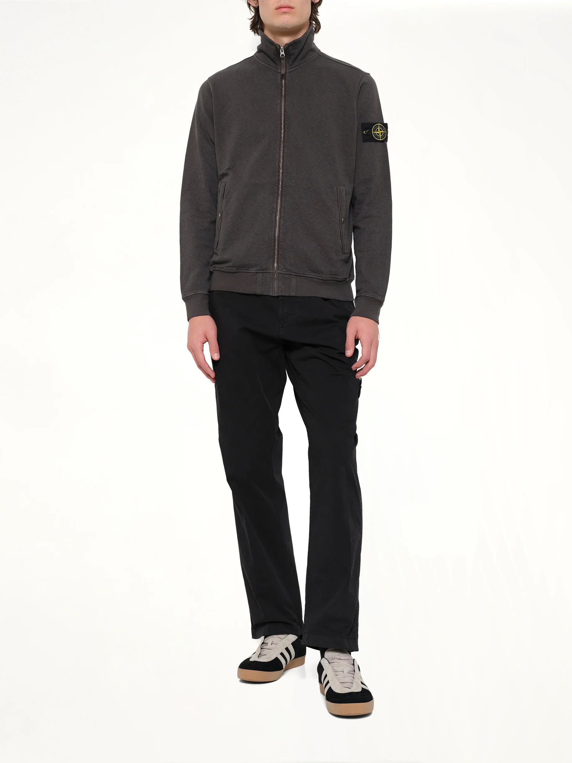 6100033 Zip Up Cardigan in Charcoal - Image 4