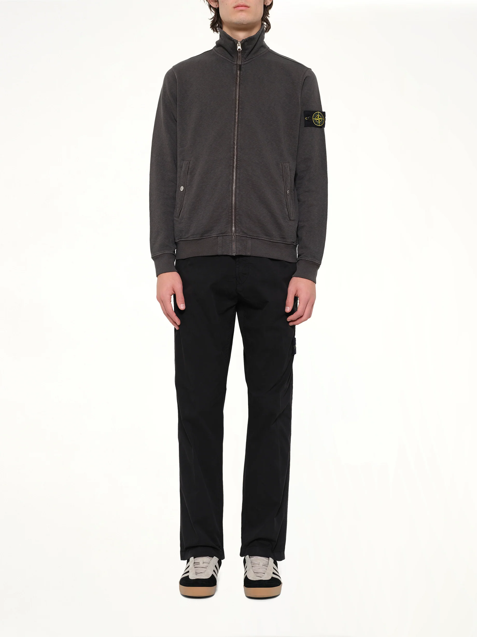 6100033 Zip Up Cardigan in Charcoal - Image 7