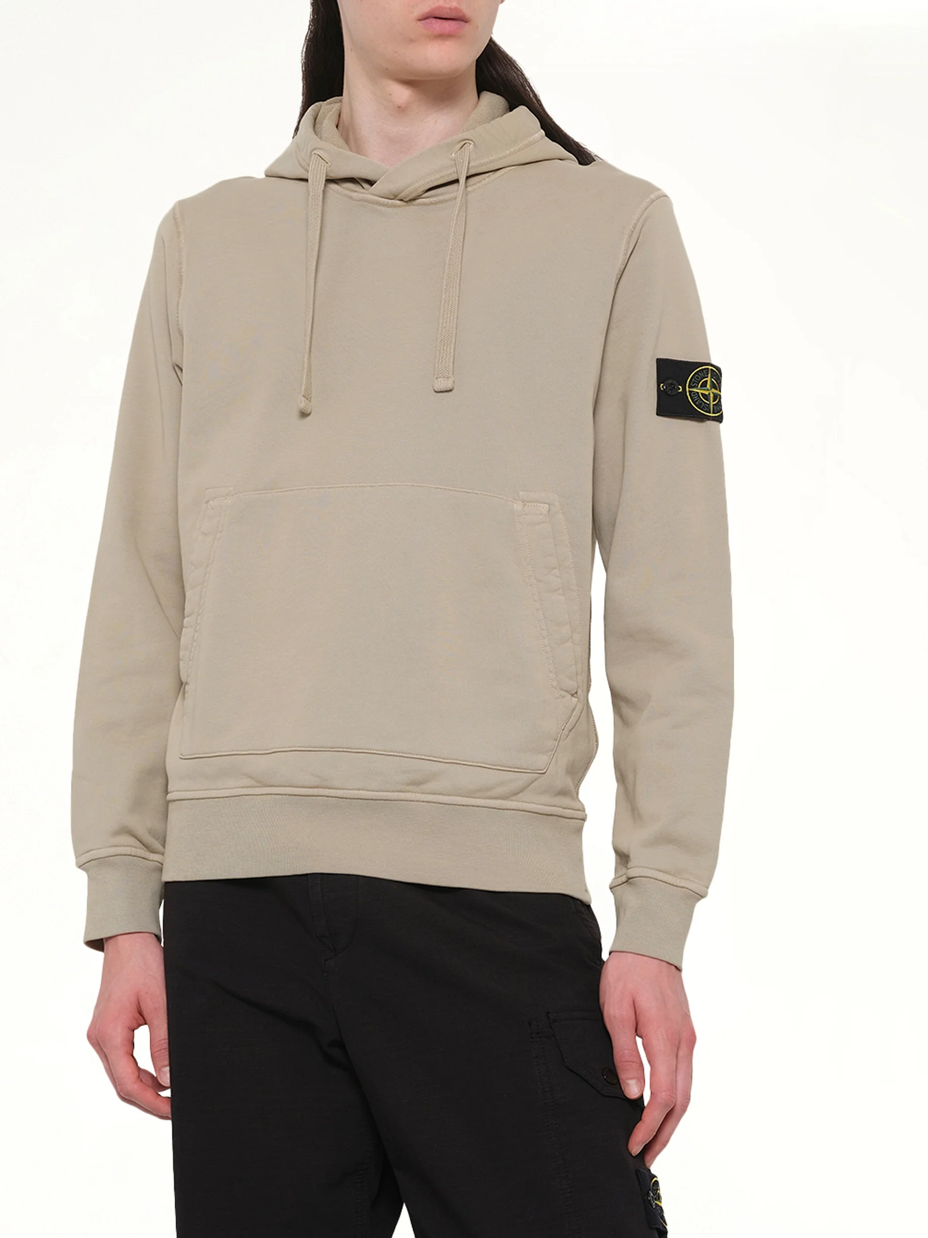 610006 Cotton Fleece Hoodie in Desert - Image 6