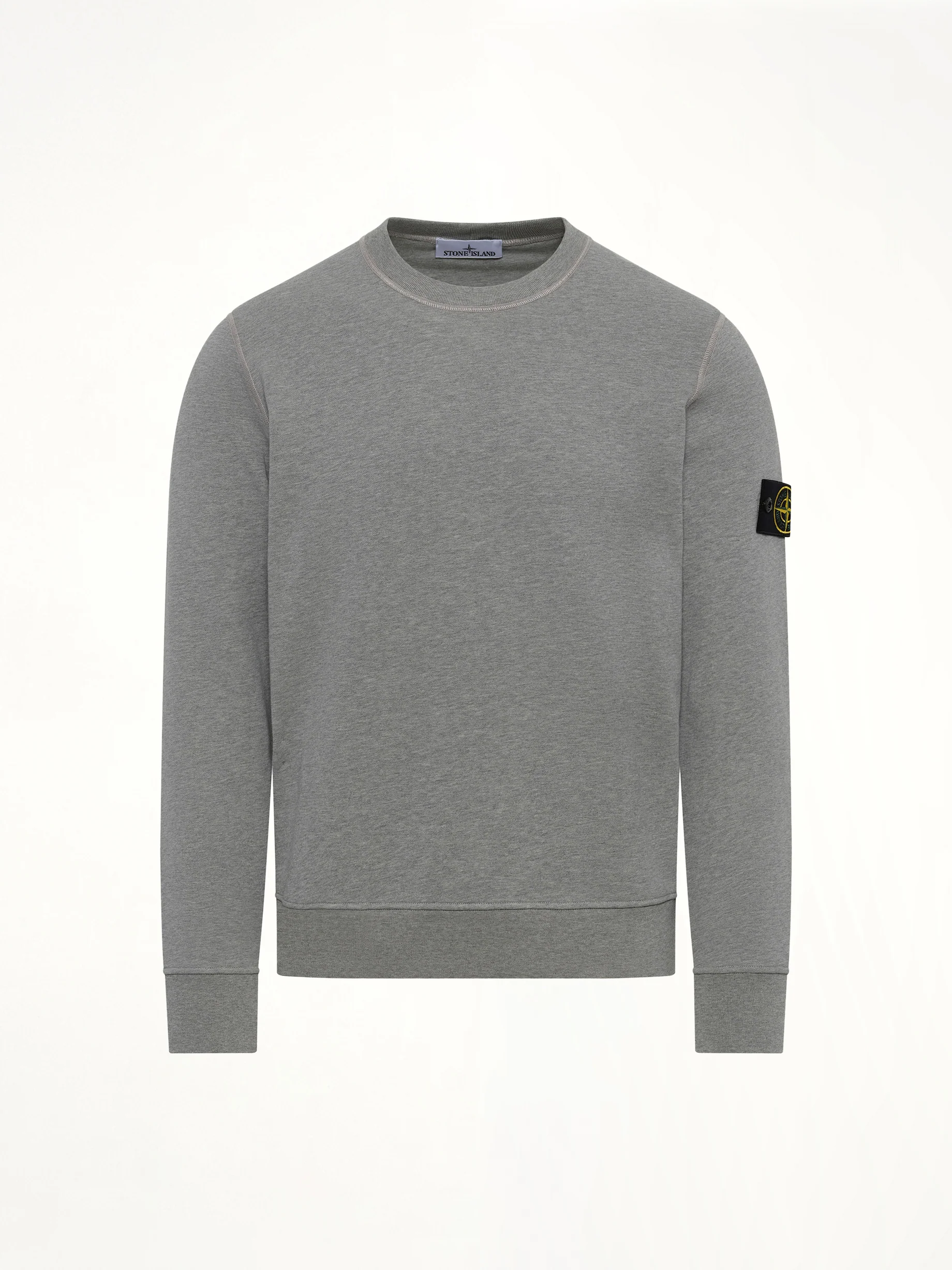 610006 Washed Cotton Sweatshirt in Melange Grey - Image 2