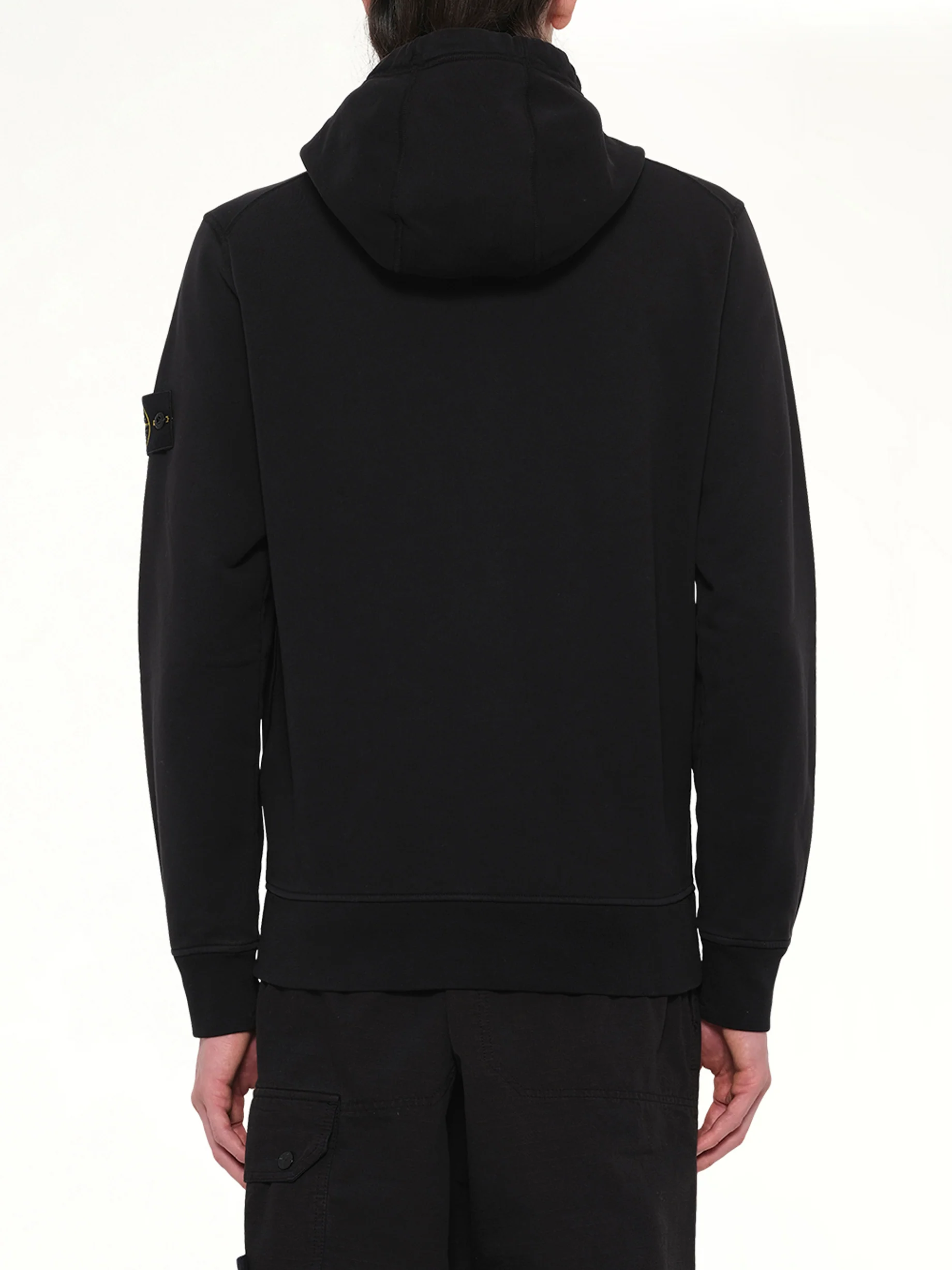 6100061 Cotton Fleece Hoodie in Black - Image 5