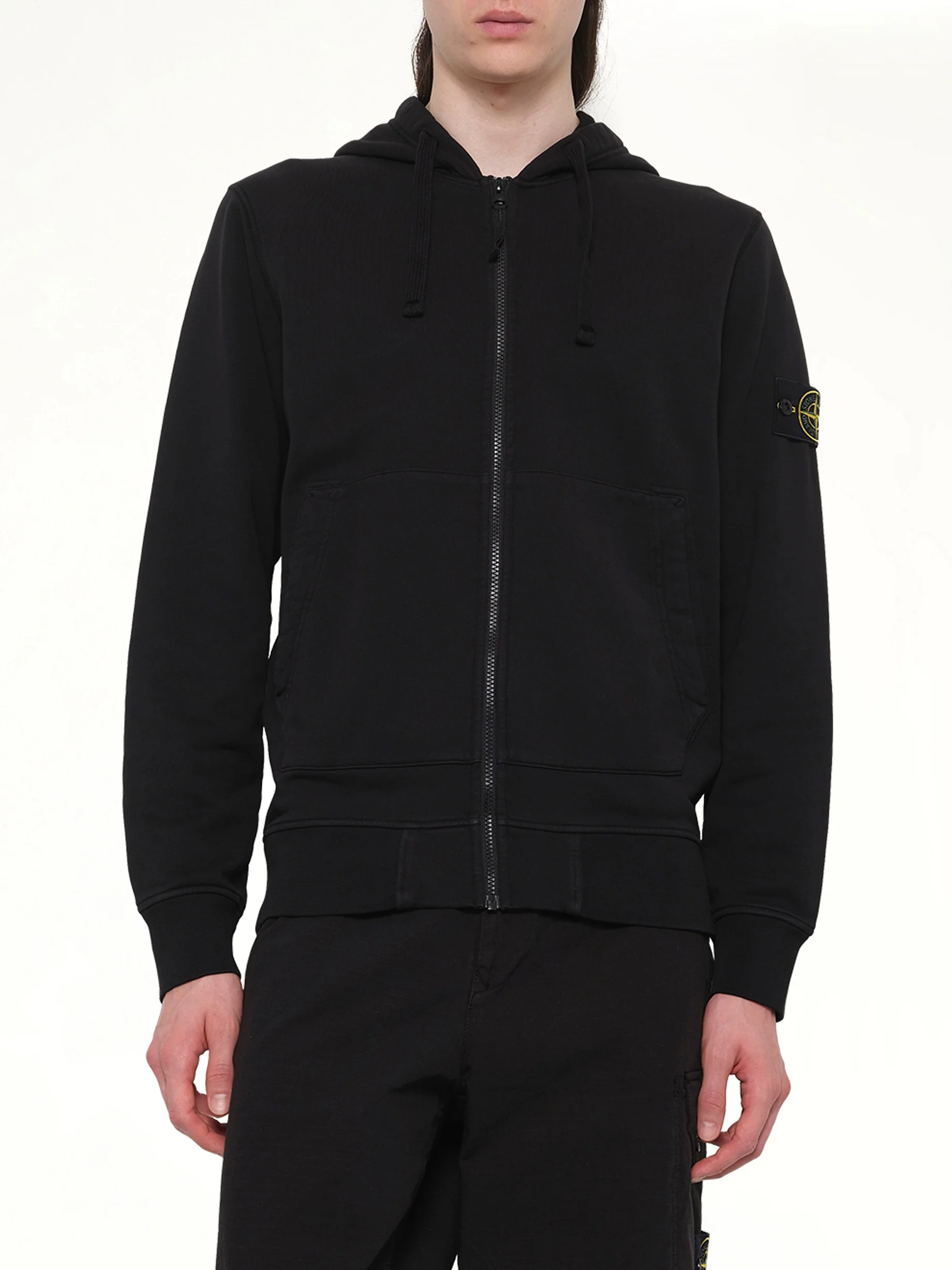 6100061 Cotton Fleece Hoodie in Black - Image 6
