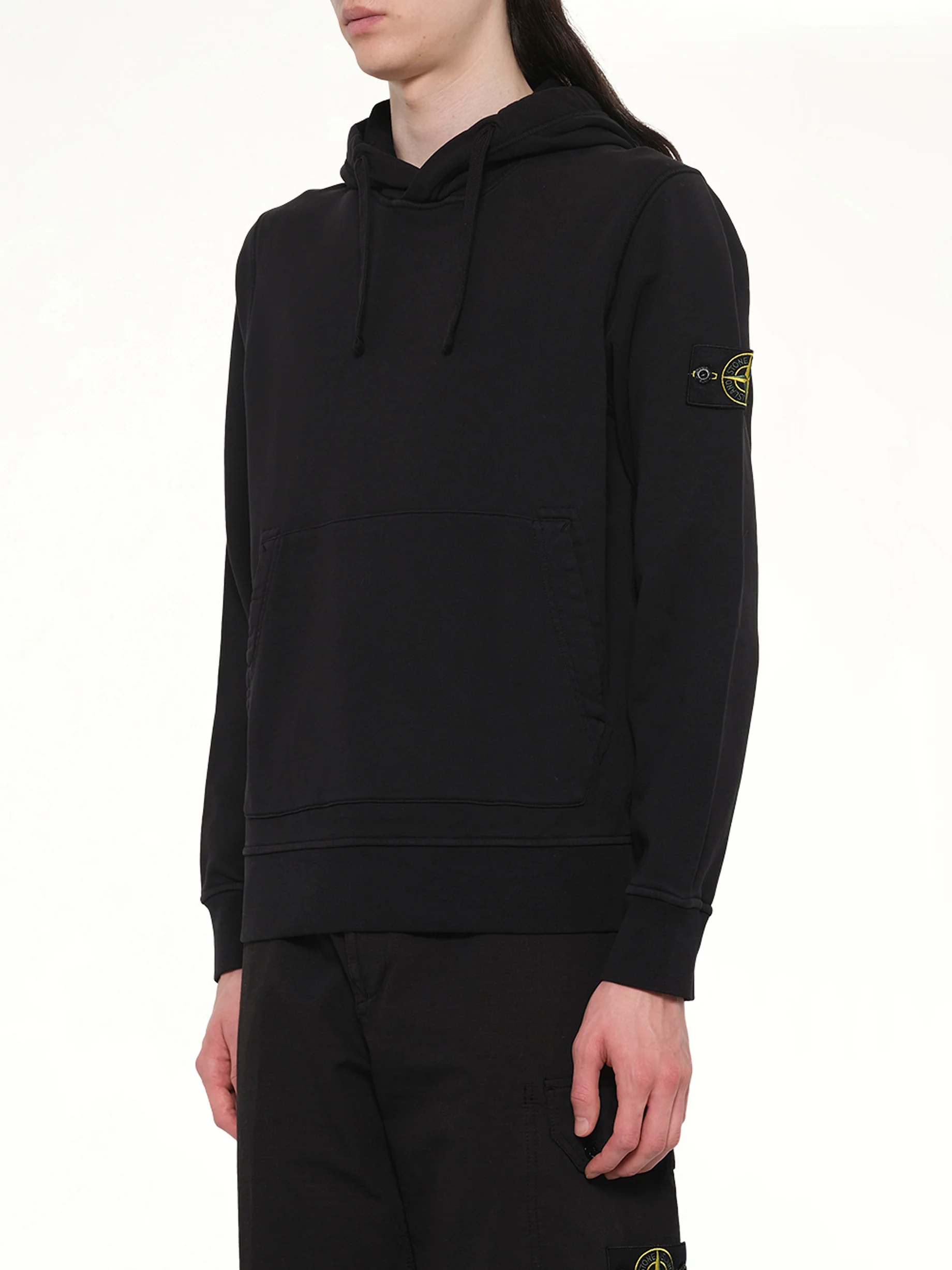 6100062 Cotton Fleece Hoodie in Black - Image 3
