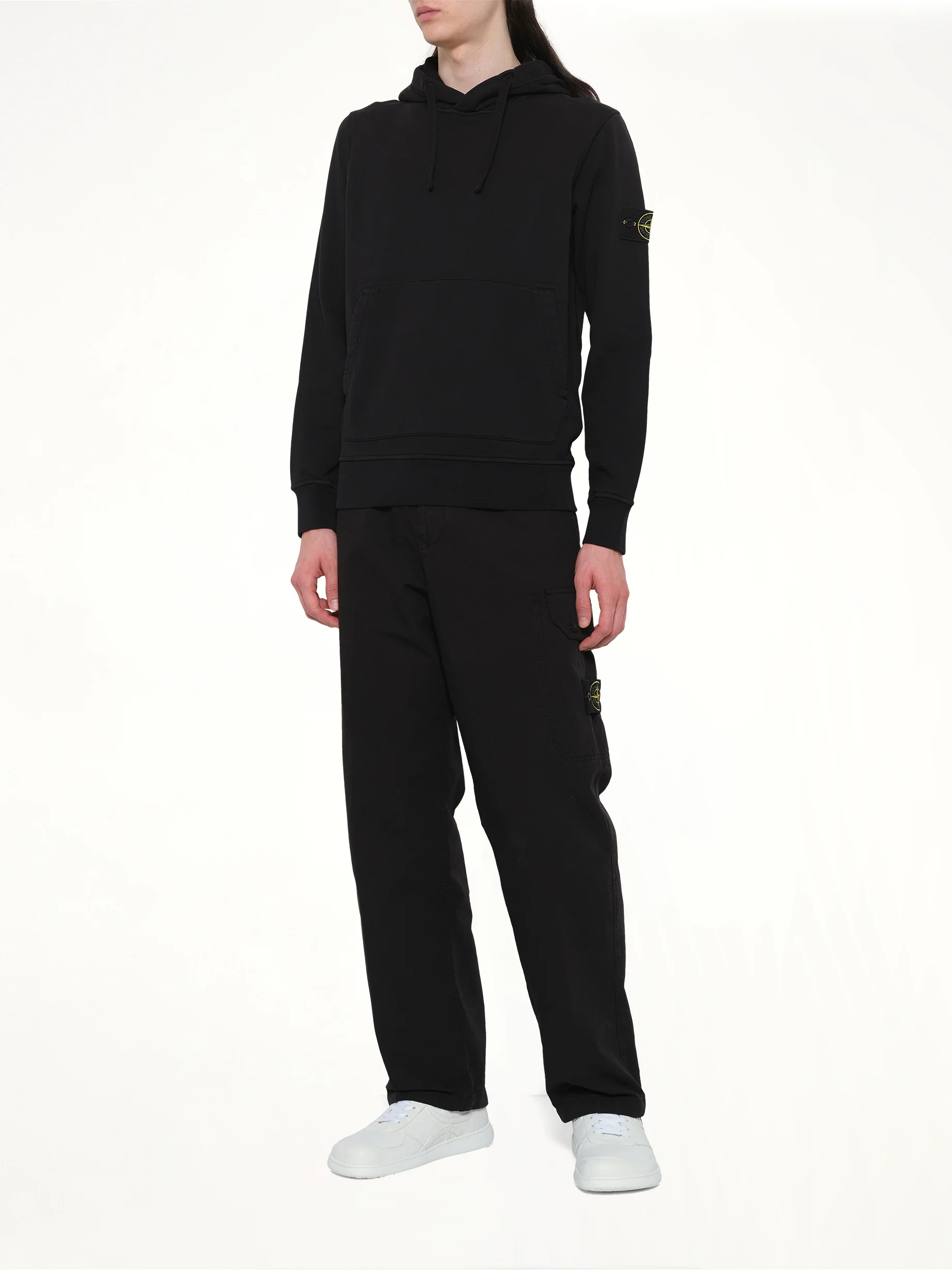 6100062 Cotton Fleece Hoodie in Black - Image 4