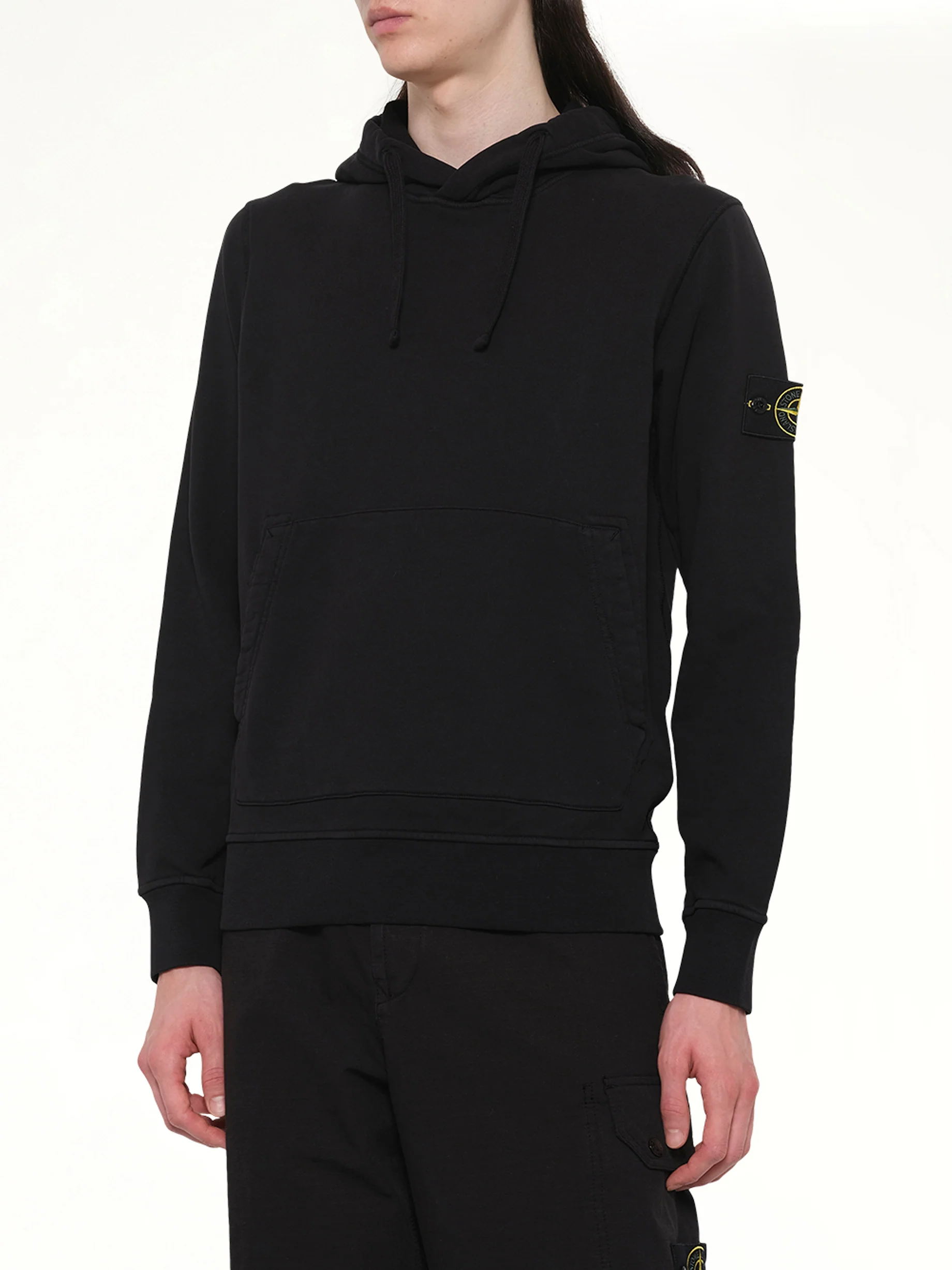 6100062 Cotton Fleece Hoodie in Black - Image 6