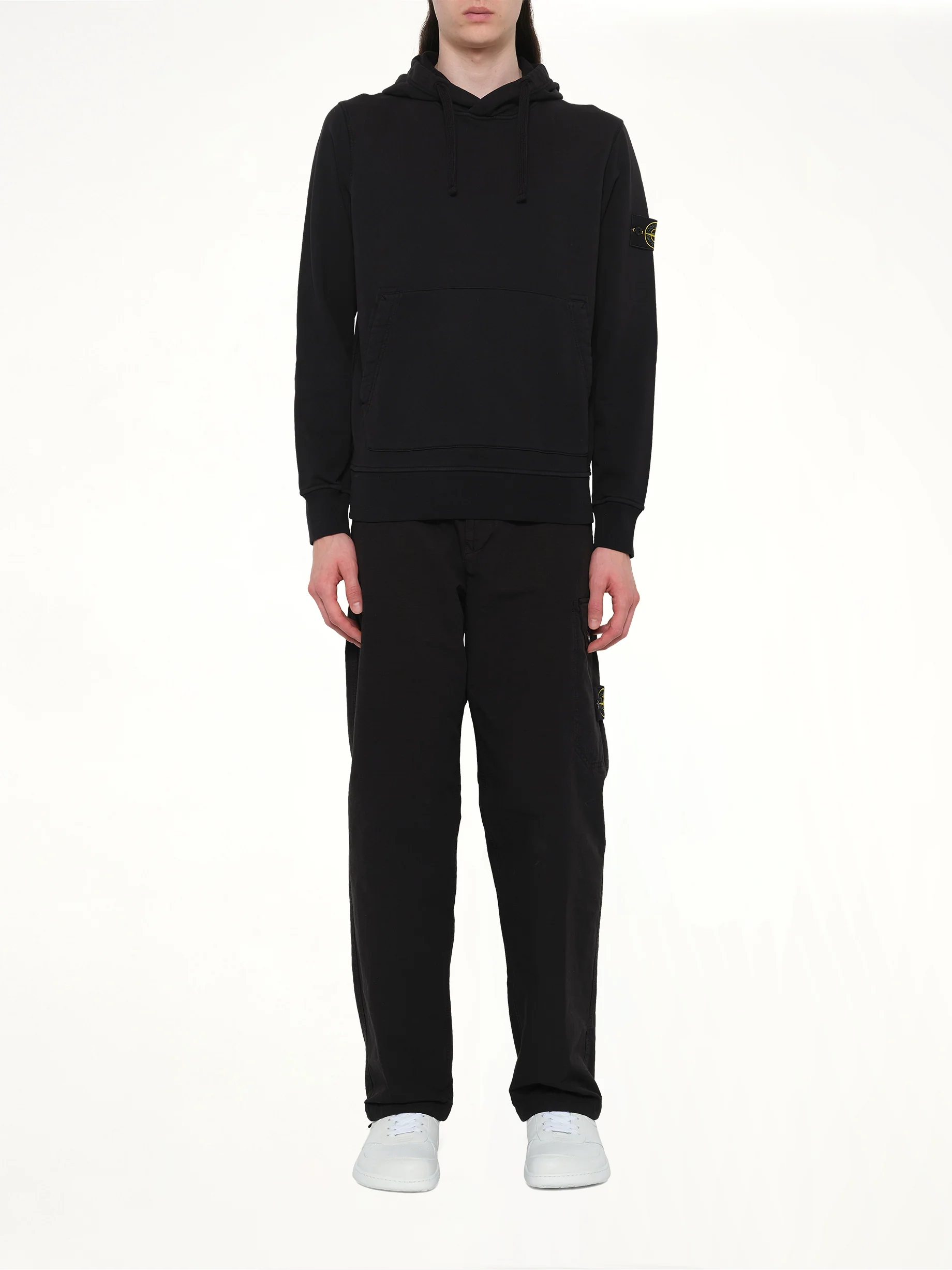 6100062 Cotton Fleece Hoodie in Black - Image 7