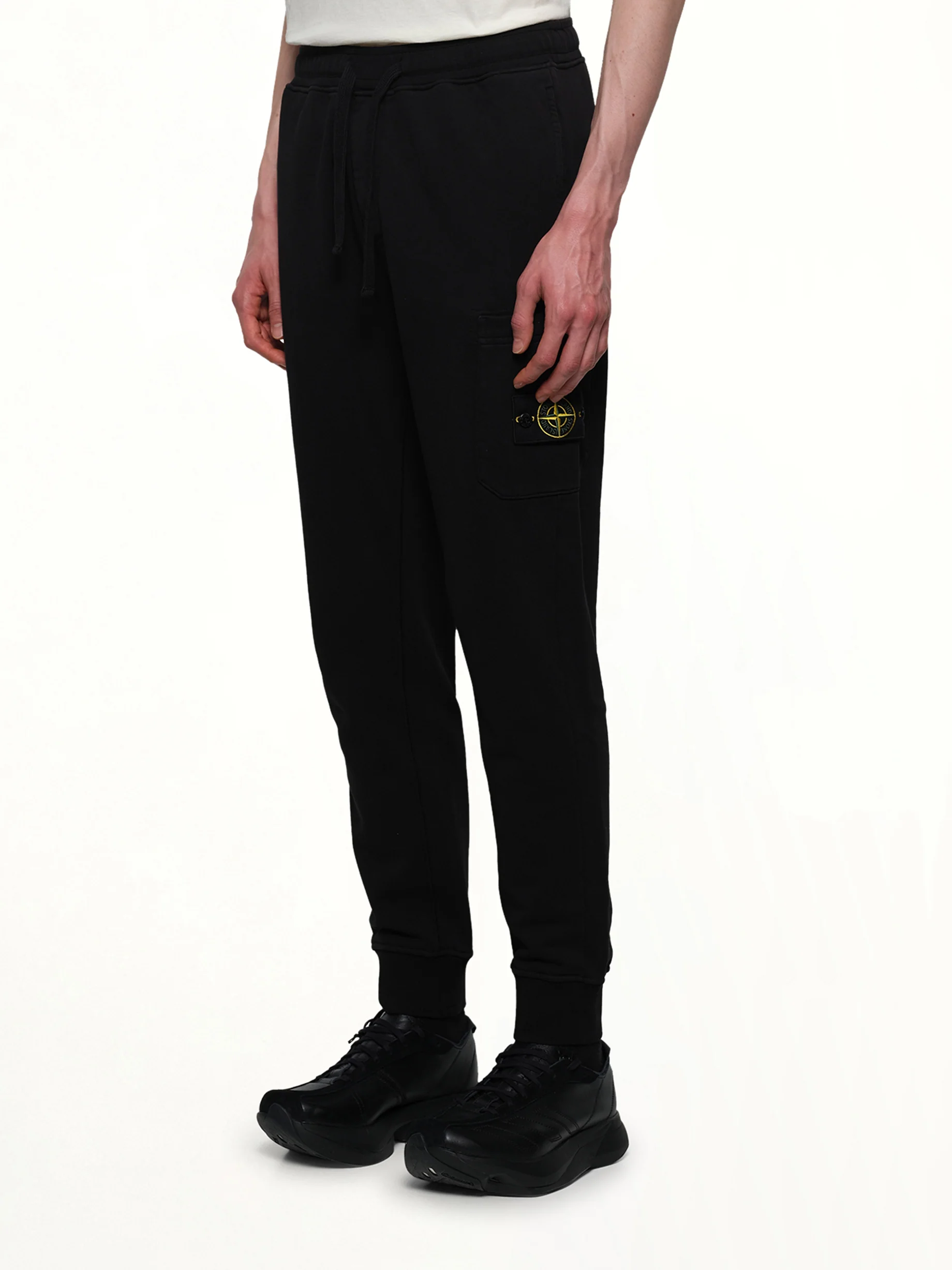 620001 Cotton Fleece Sweatpants in Black - Image 3