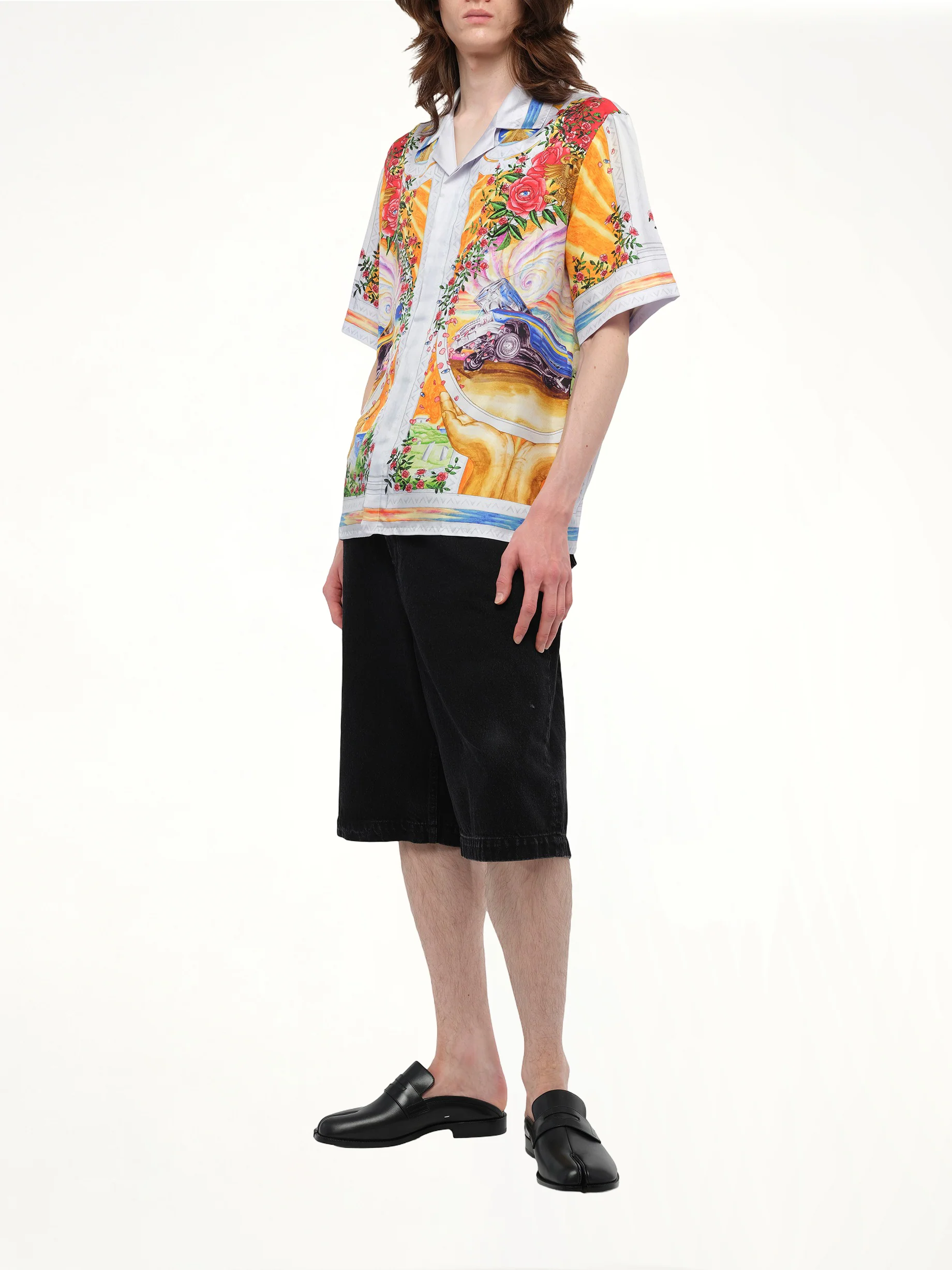 A Tournade De Rose Cuban Collar Shirt in Multicolour - Image 4