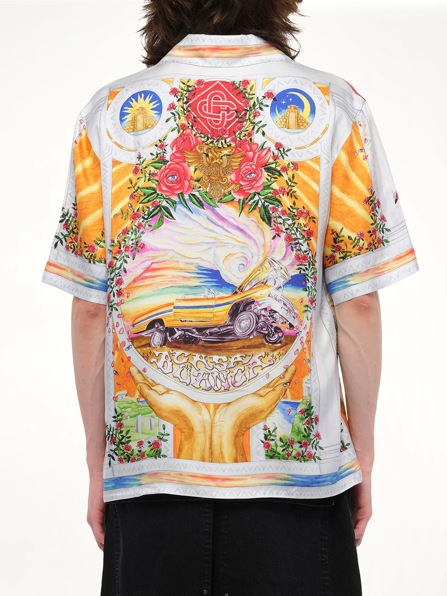A Tournade De Rose Cuban Collar Shirt in Multicolour - Image 6