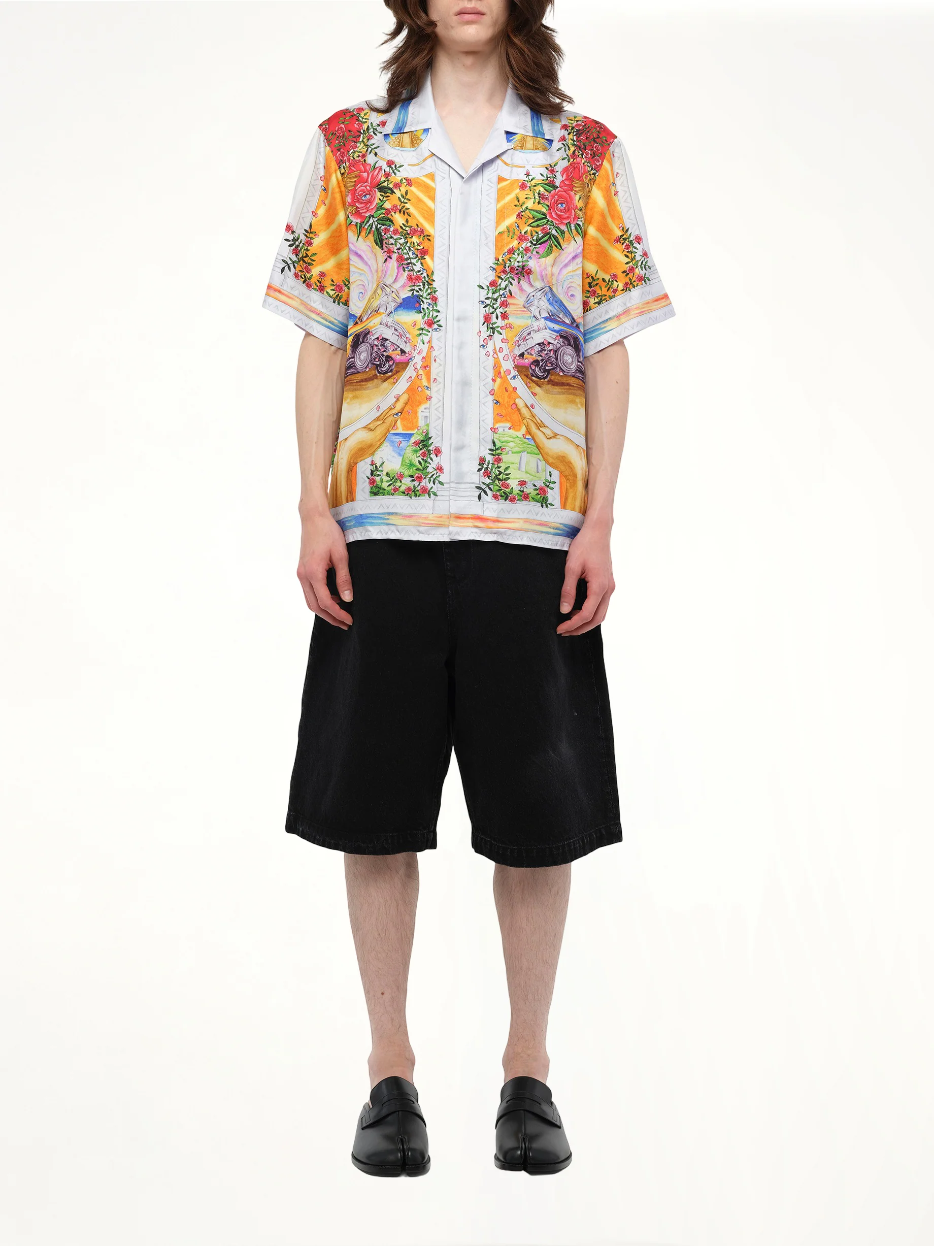 A Tournade De Rose Cuban Collar Shirt in Multicolour - Image 7