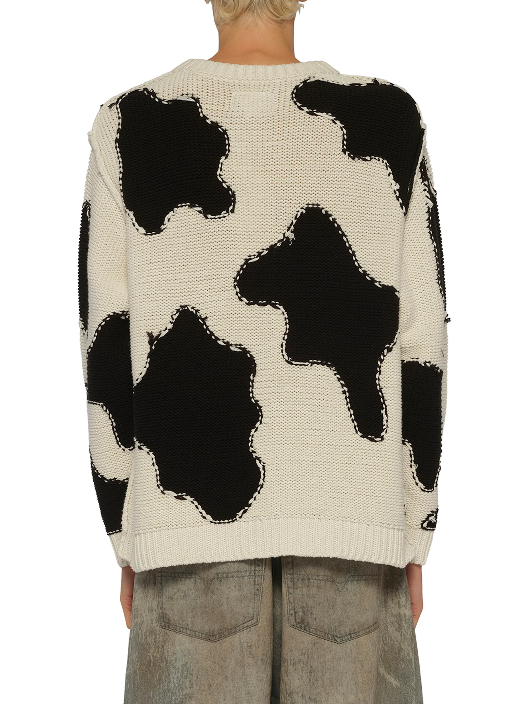 Acting Cow Knit Pullover in Ivory - Image 5