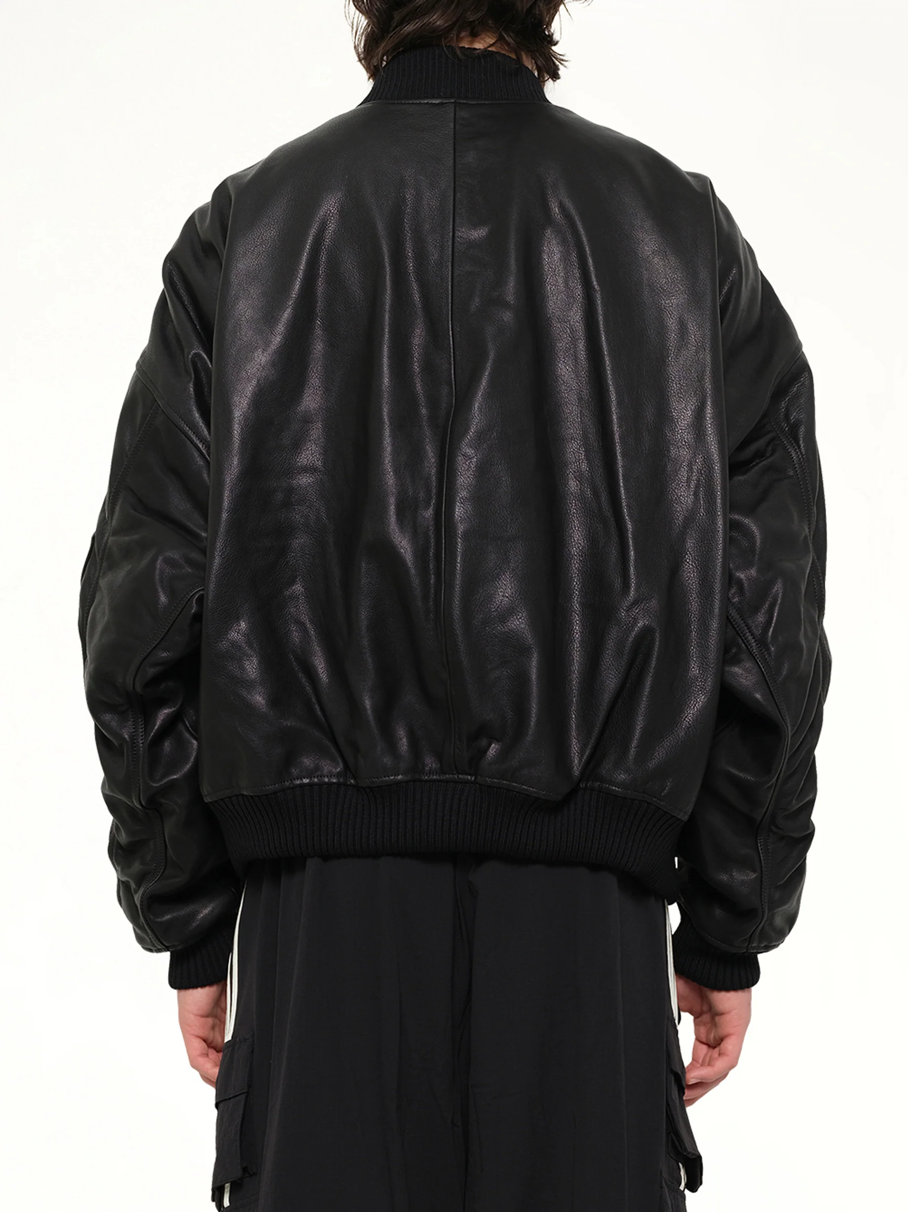 Adidas X Chavarria Leather Bomber Jacket in Black - Image 5