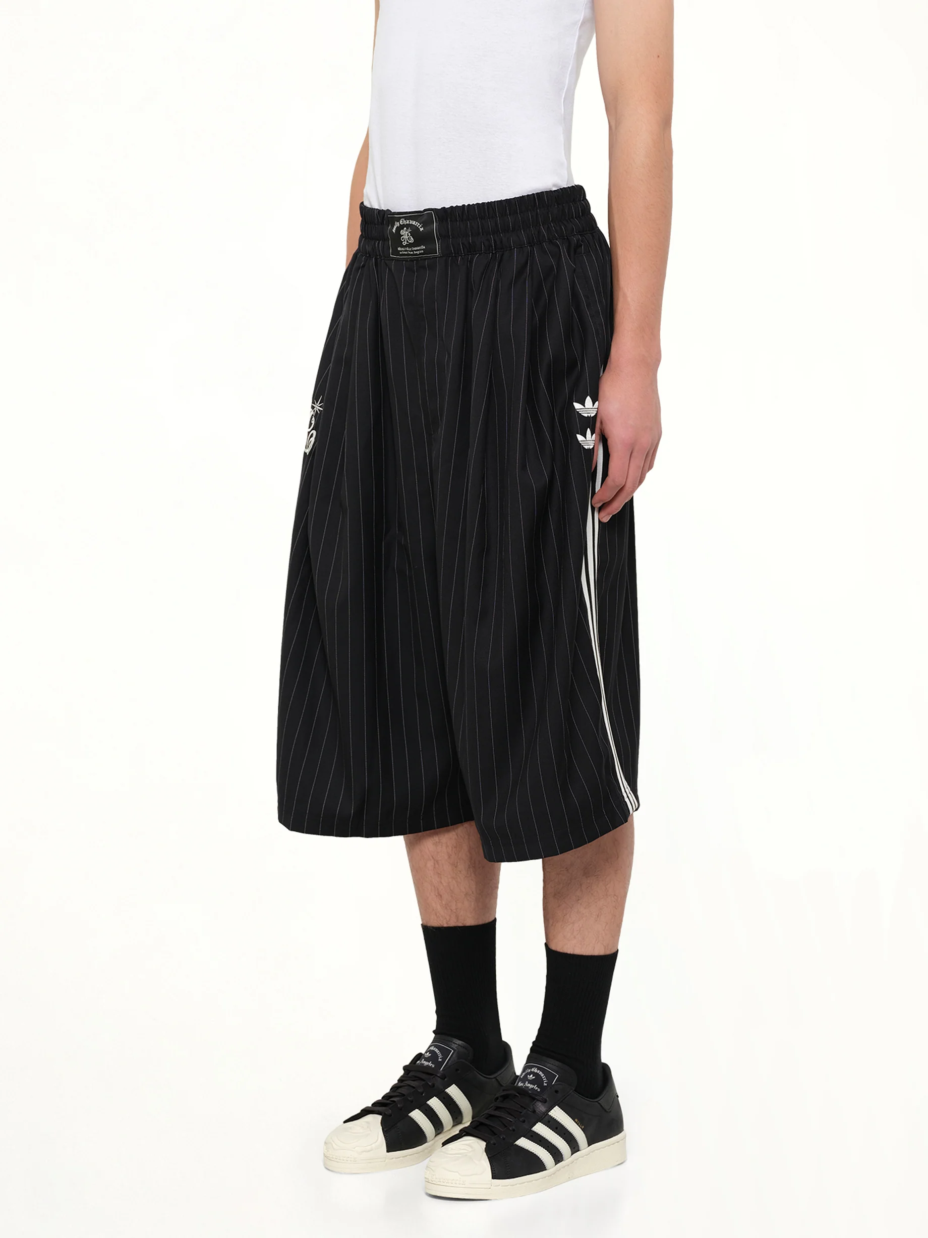Adidas x Chavarria Pinstripe Short in Black/White - Image 3