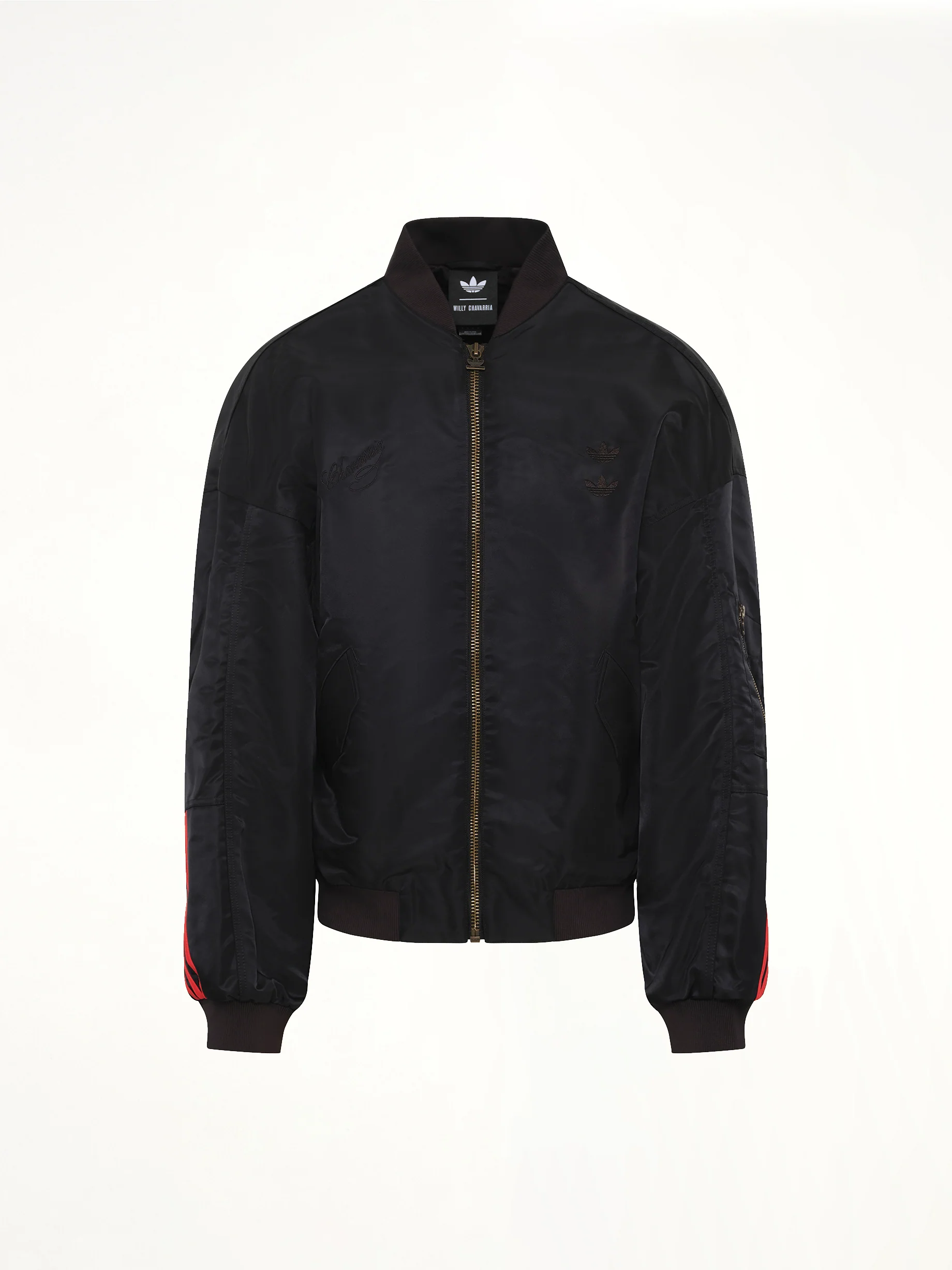 Adidas X Chavarria Satin Bomber Jacket in Black - Image 2