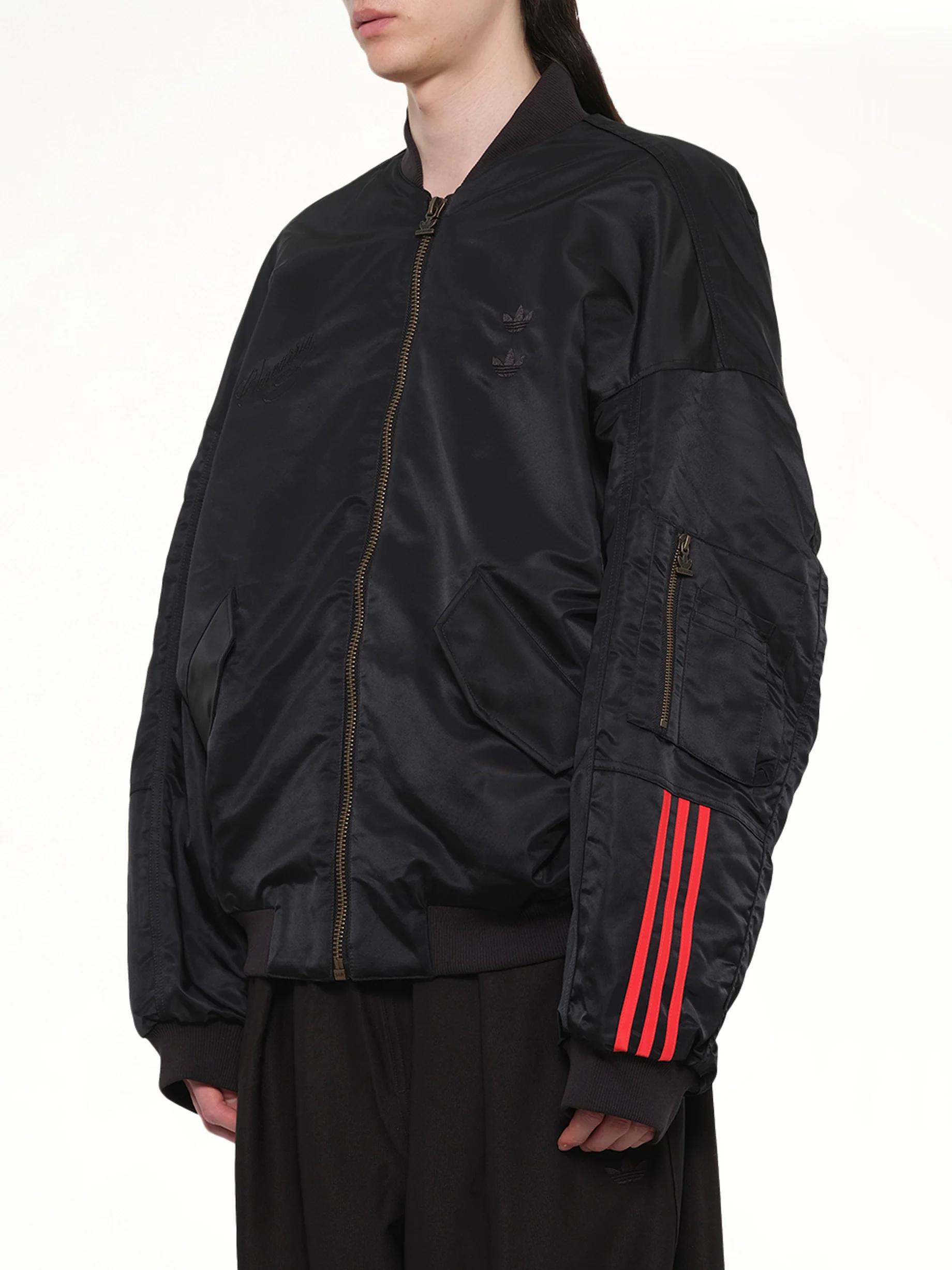 Adidas X Chavarria Satin Bomber Jacket in Black - Image 3