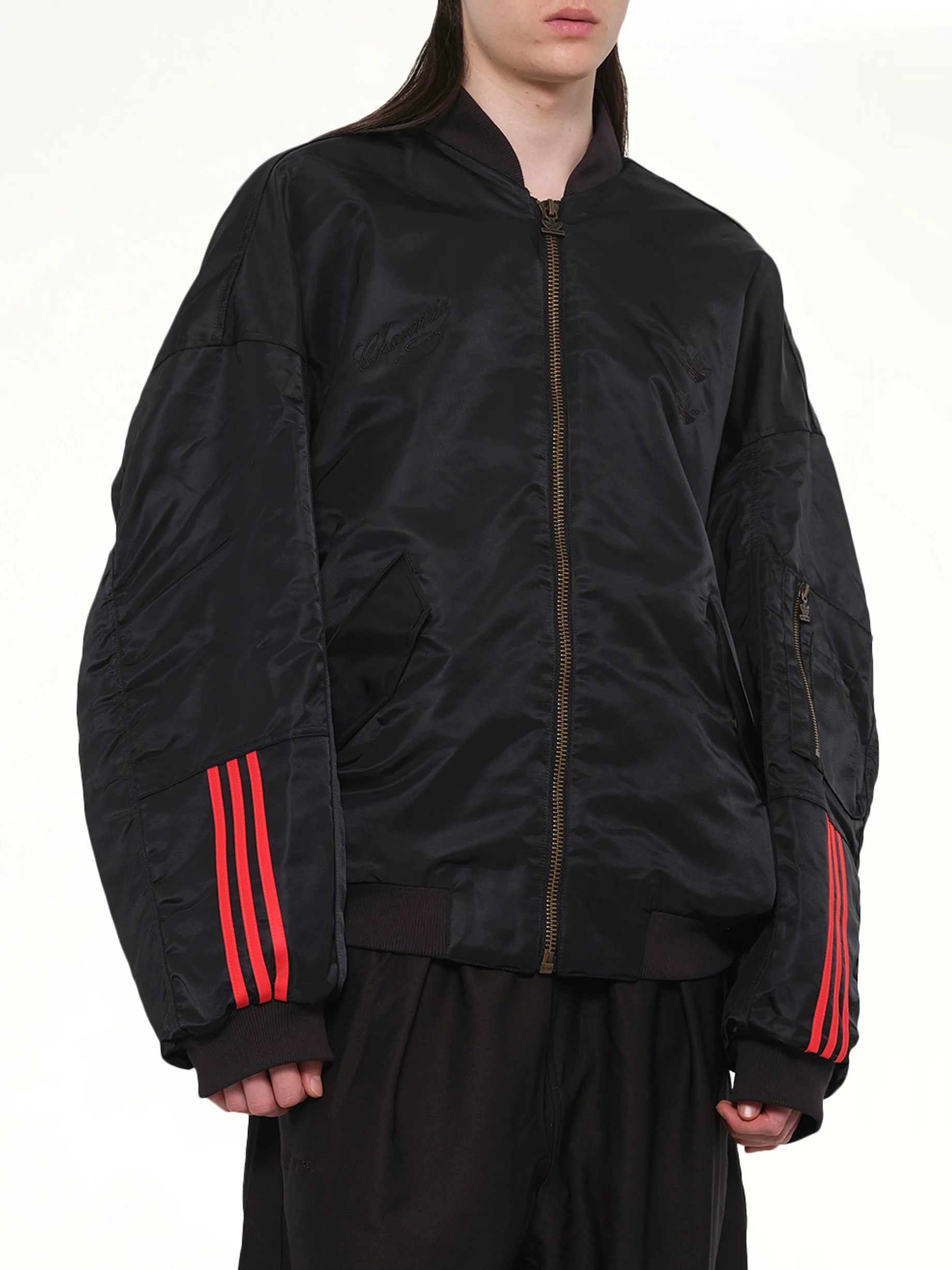 Adidas X Chavarria Satin Bomber Jacket in Black - Image 6
