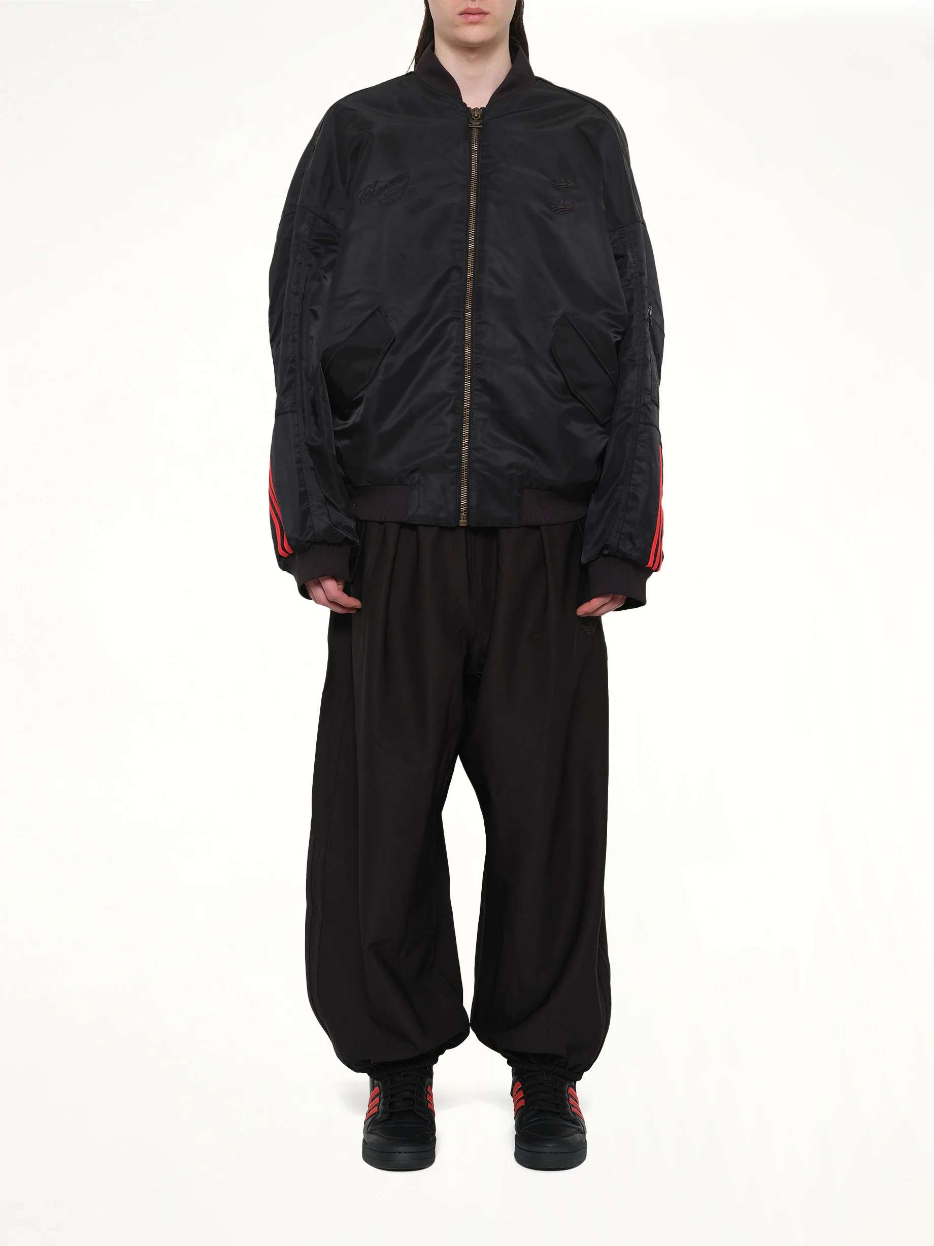 Adidas X Chavarria Satin Bomber Jacket in Black - Image 7