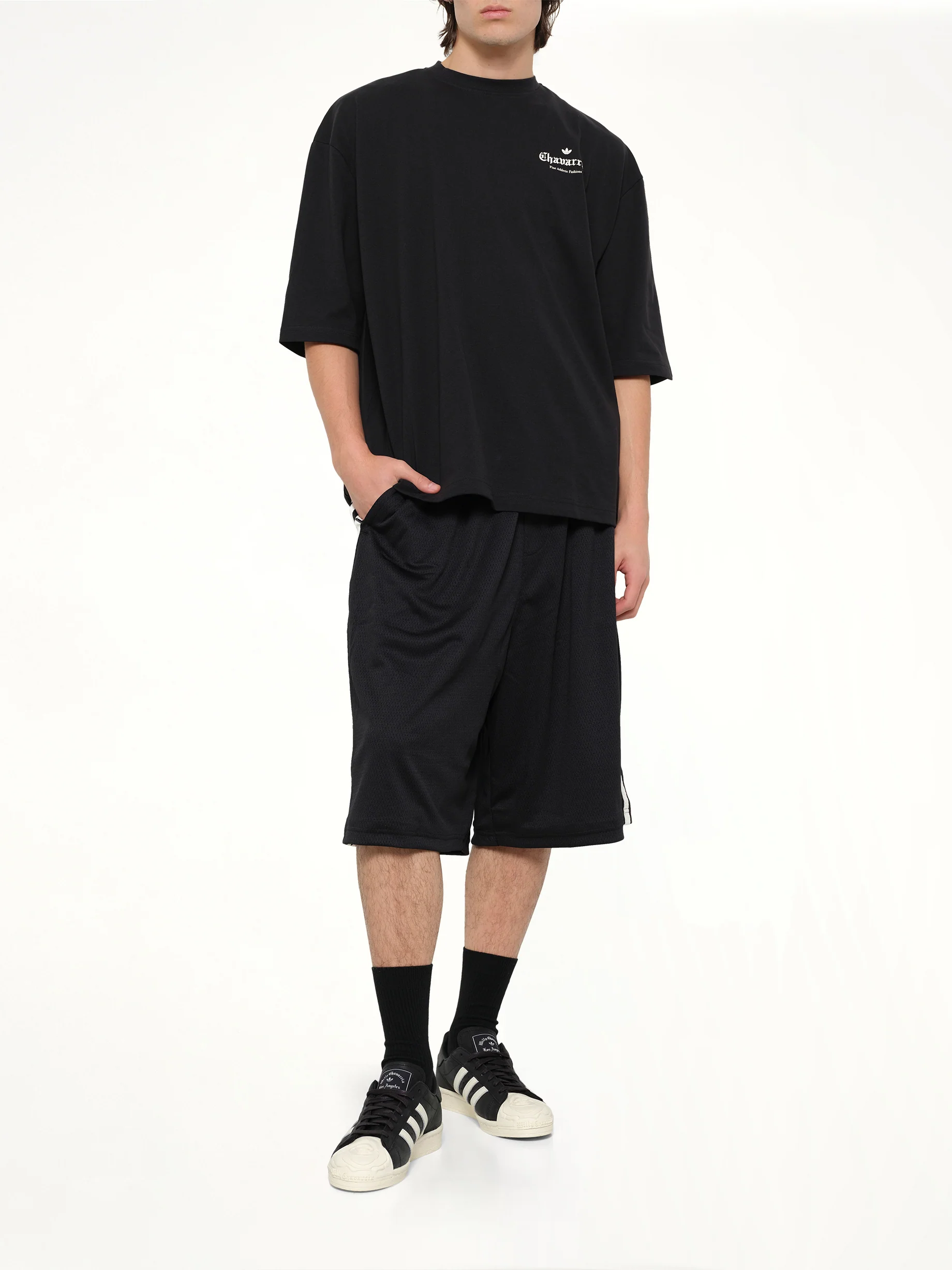 Adidas x WC Mesh Shorts in Black - Image 4