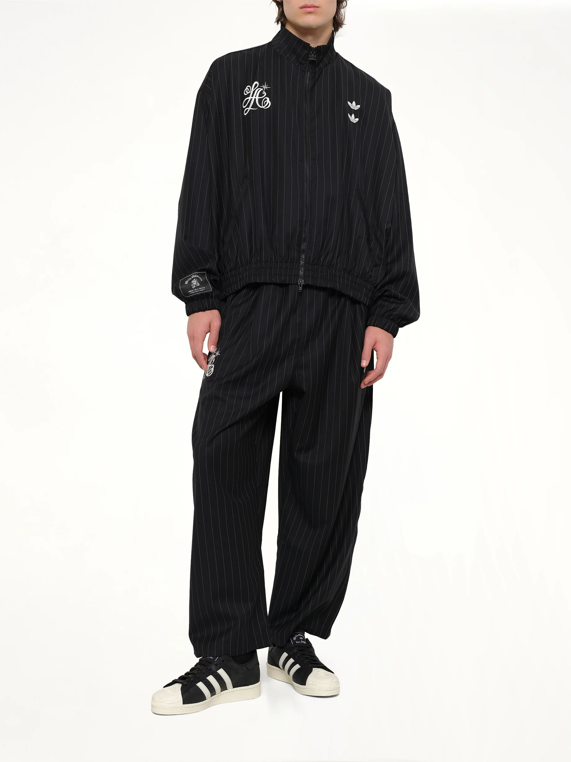 Adidas x WC Pinstripe Jacket in Black/White - Image 4