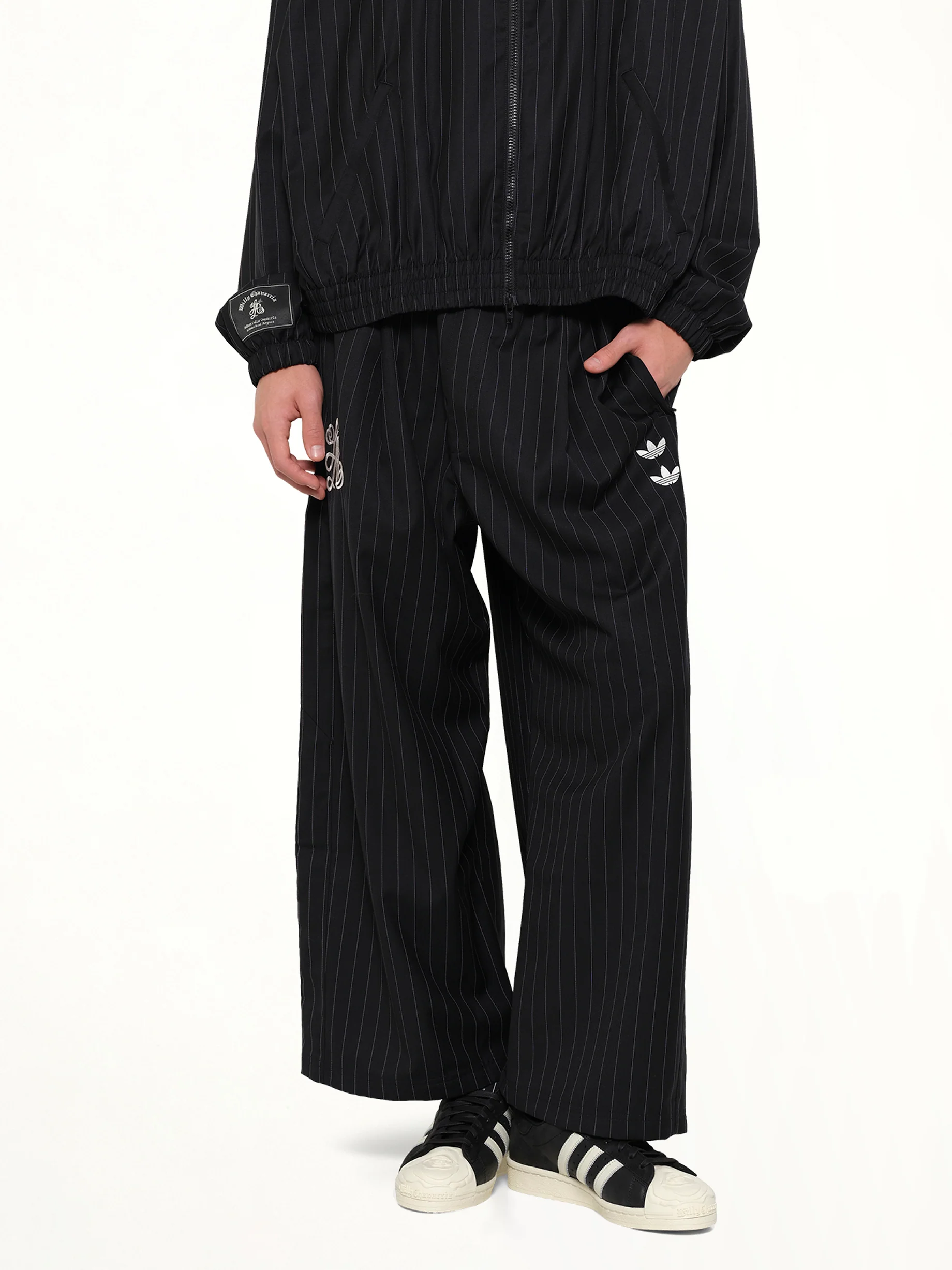 Adidas x WC Pinstripe Pants in Black/White - Image 6